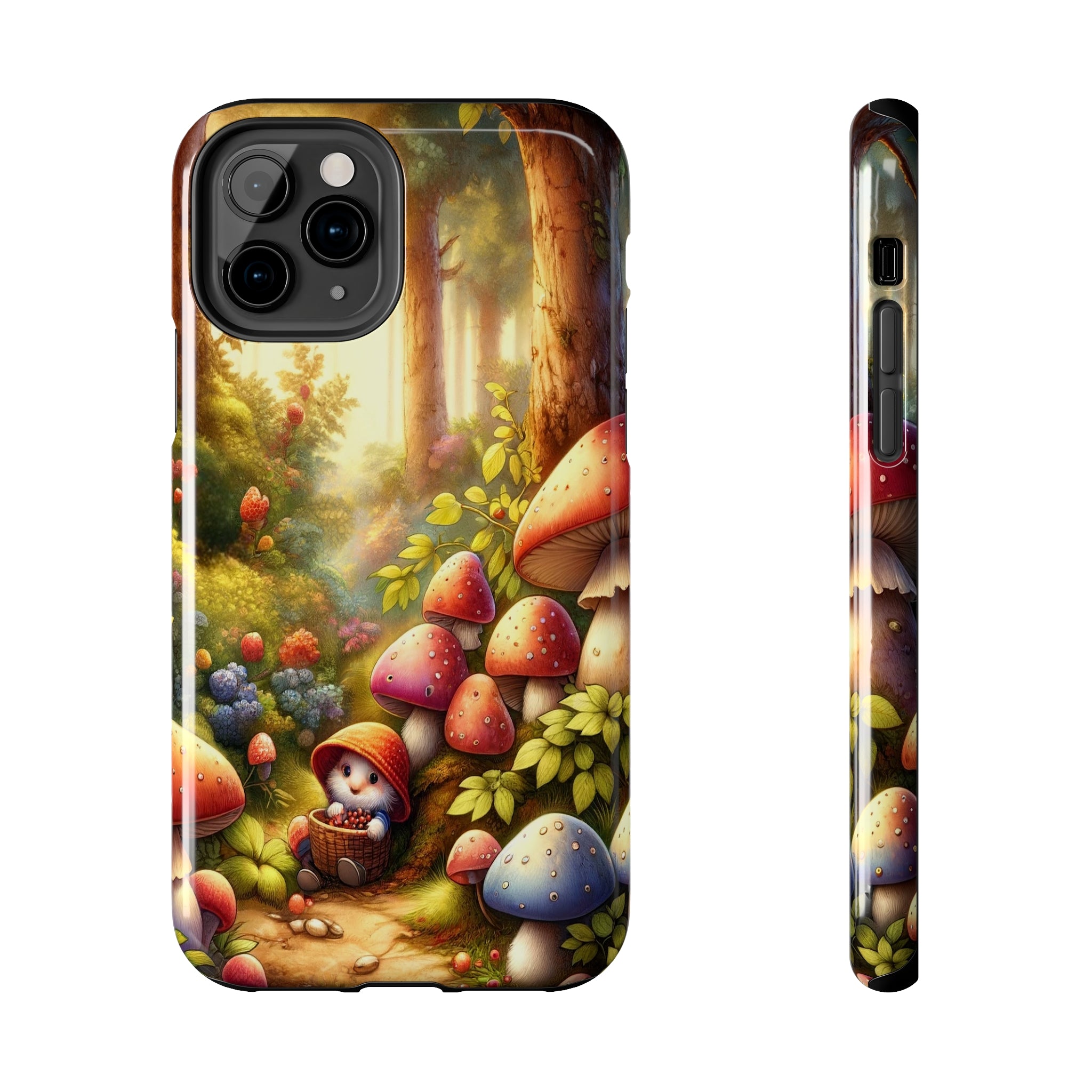 Gnomes sitting under mushroom - Tough Phone Case