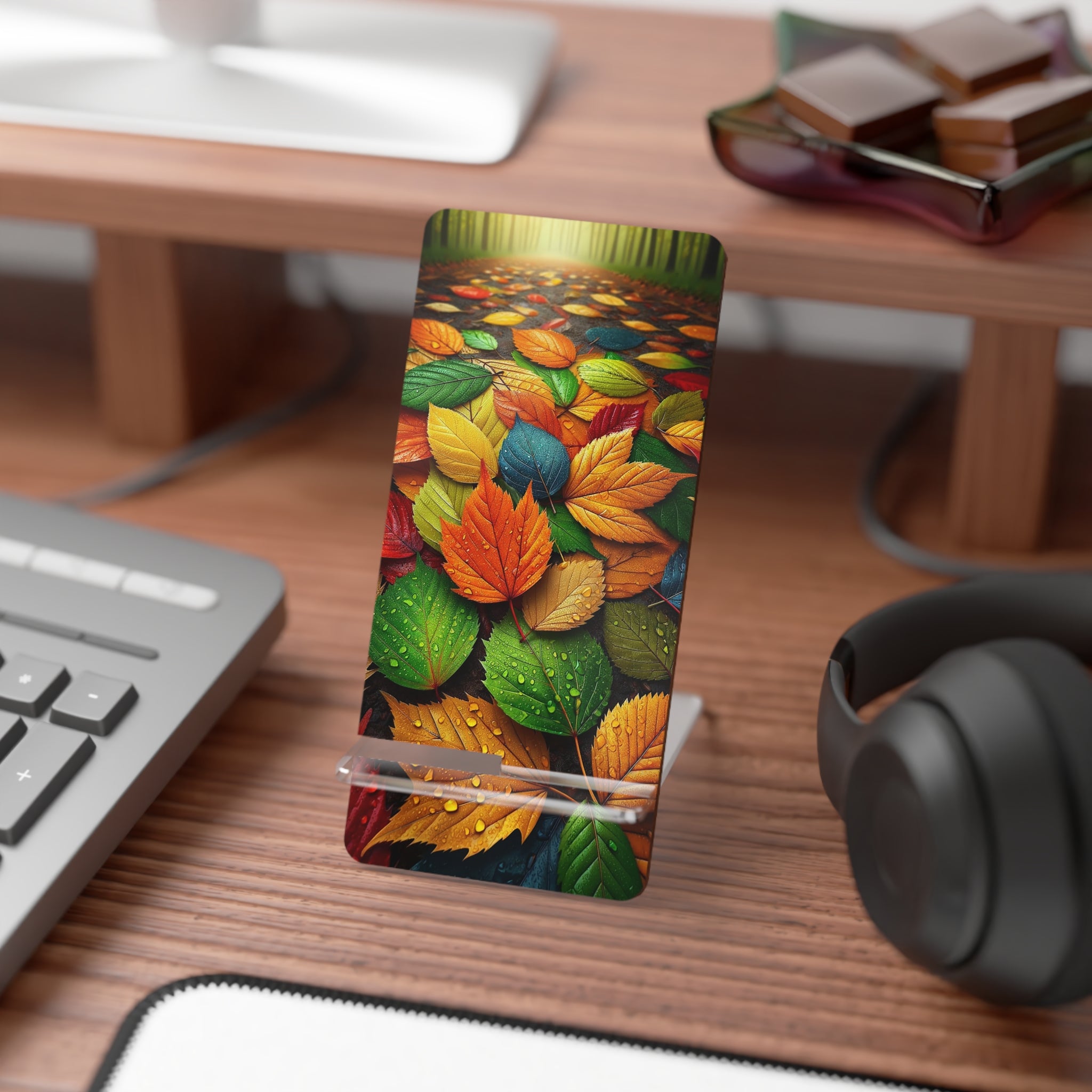 Multi coloured leaves on the ground - Smartphone Stand