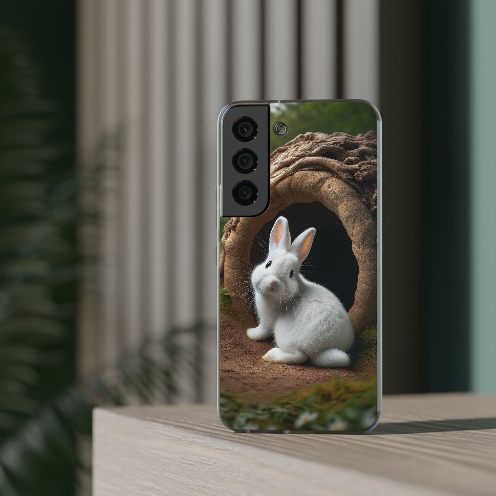 Curious, white rabbit - Flexi Case (Samsung only)