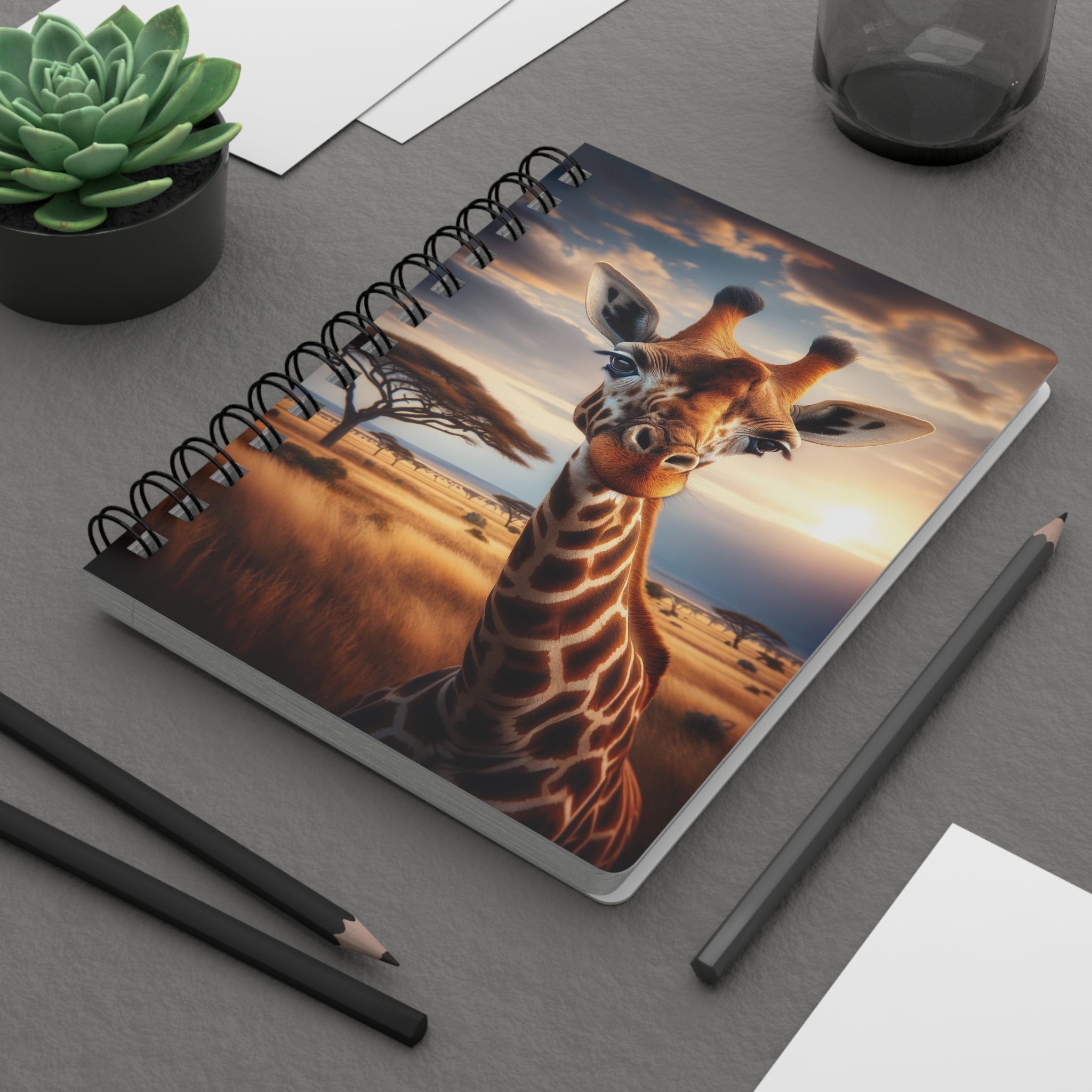 A curious giraffe 2 - Spiral Notebook