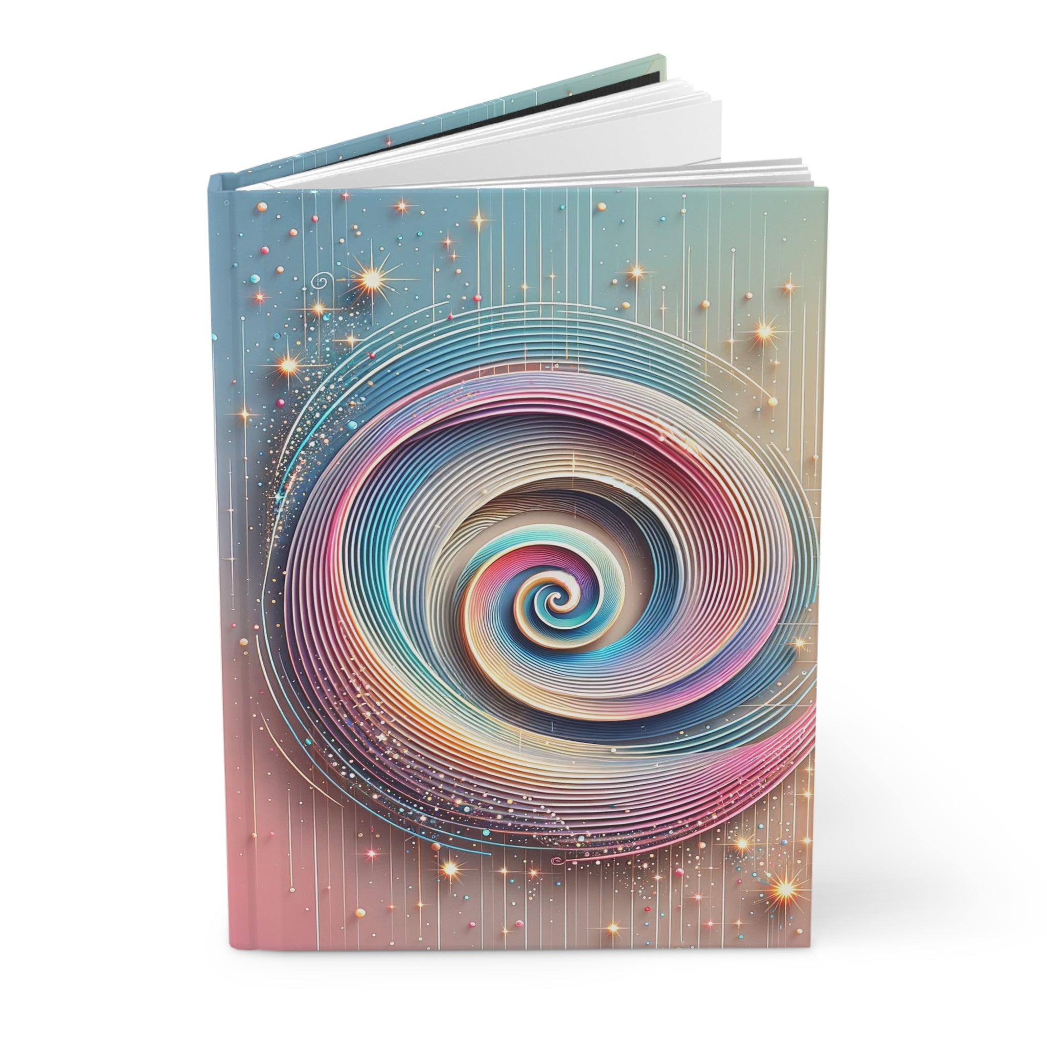 Blue pink spiral - Hardcover Notebook