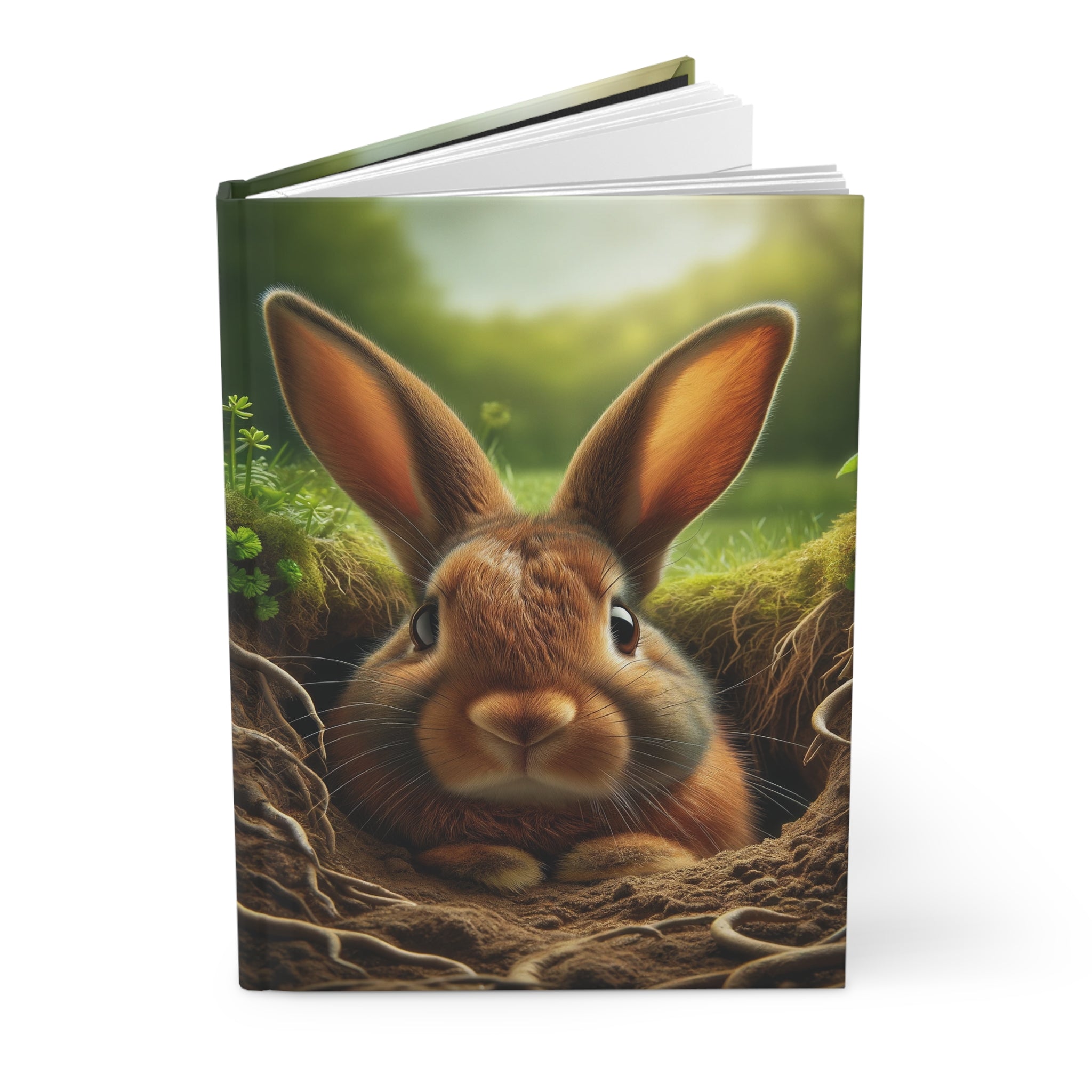 A curious, brown rabbit - Hardcover Notebook