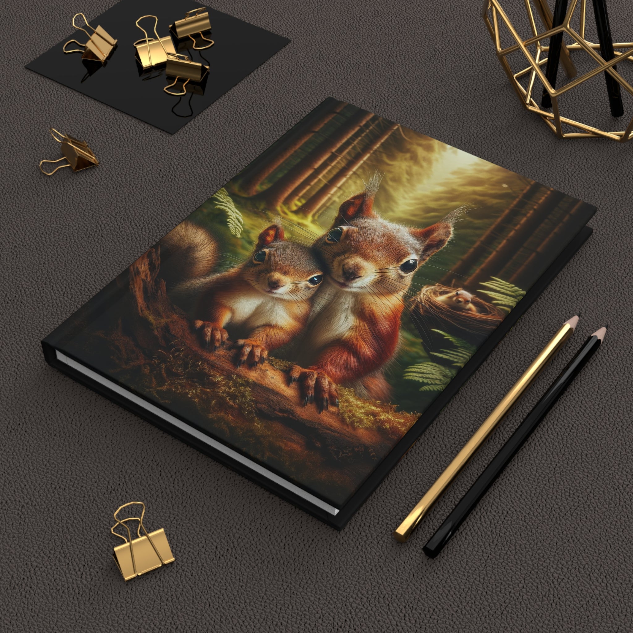 Squirrel family - Hardcover Notebook