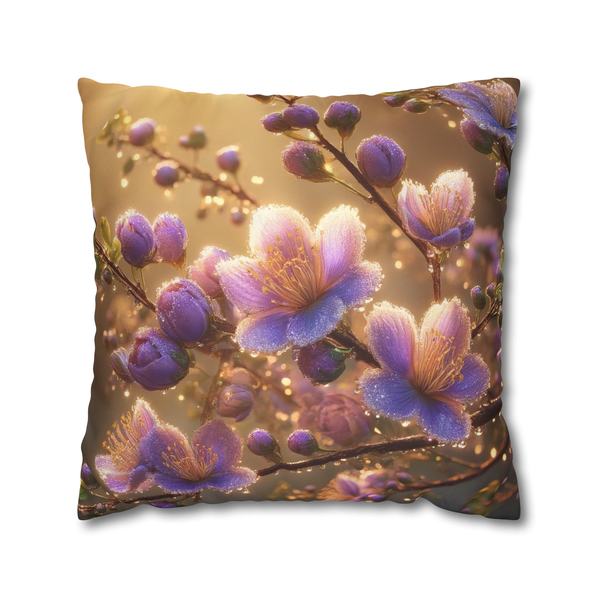 Purple diamond flowers (3) - Suede Square Pillowcase