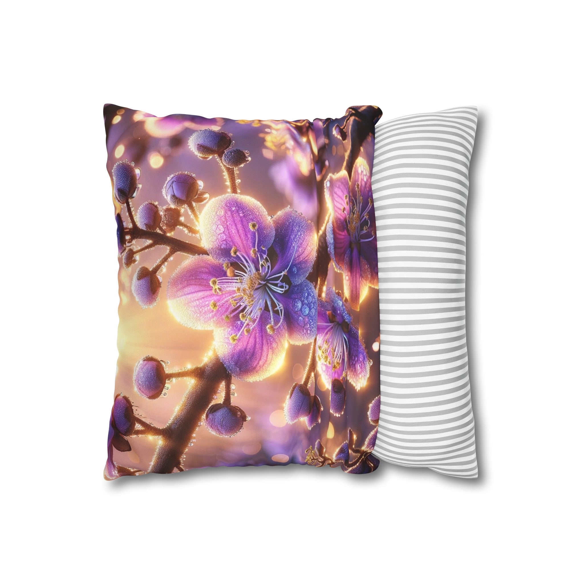 Purple diamond flowers (2) - Suede Square Pillowcase