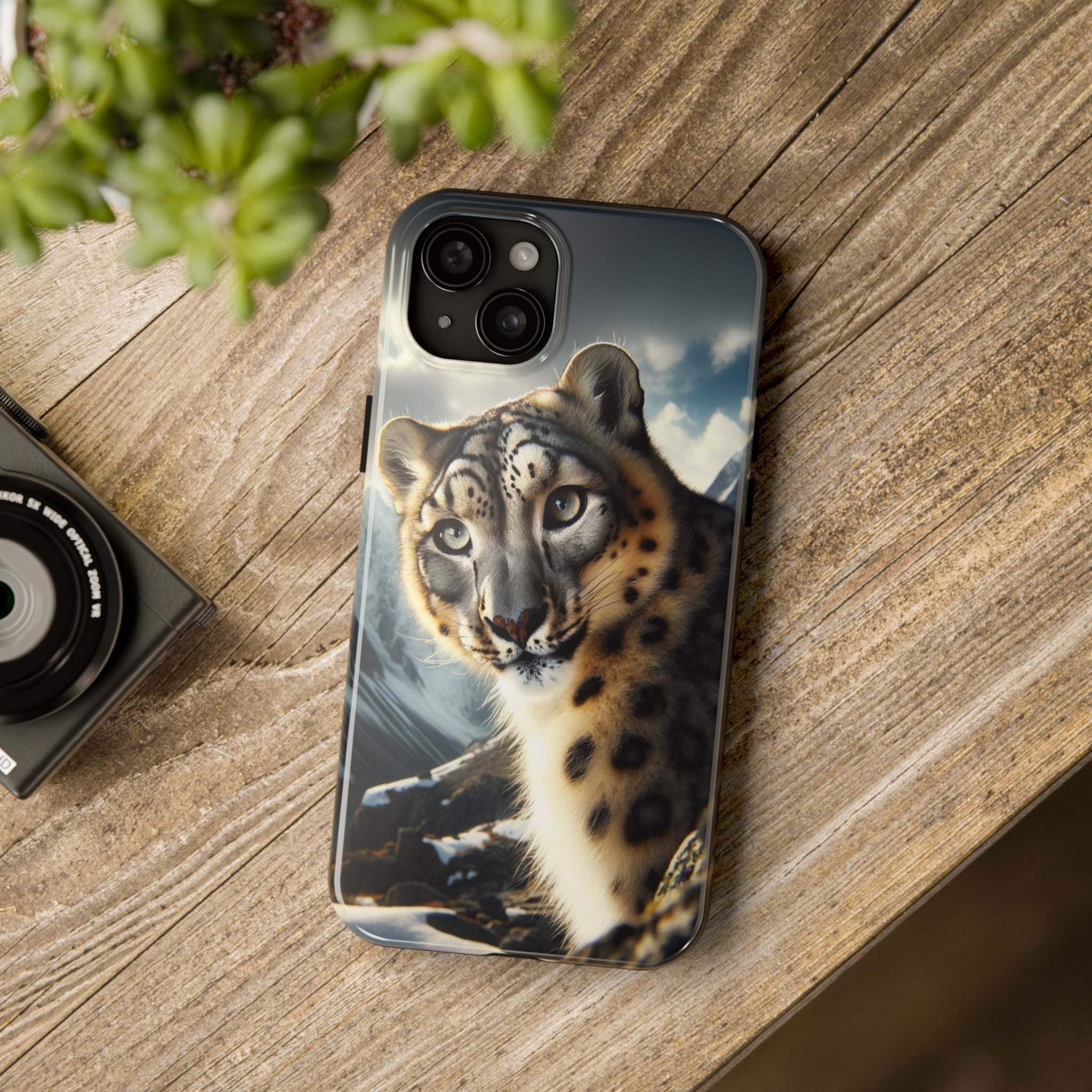 Curious Snow Leopard - Tough Phone Case