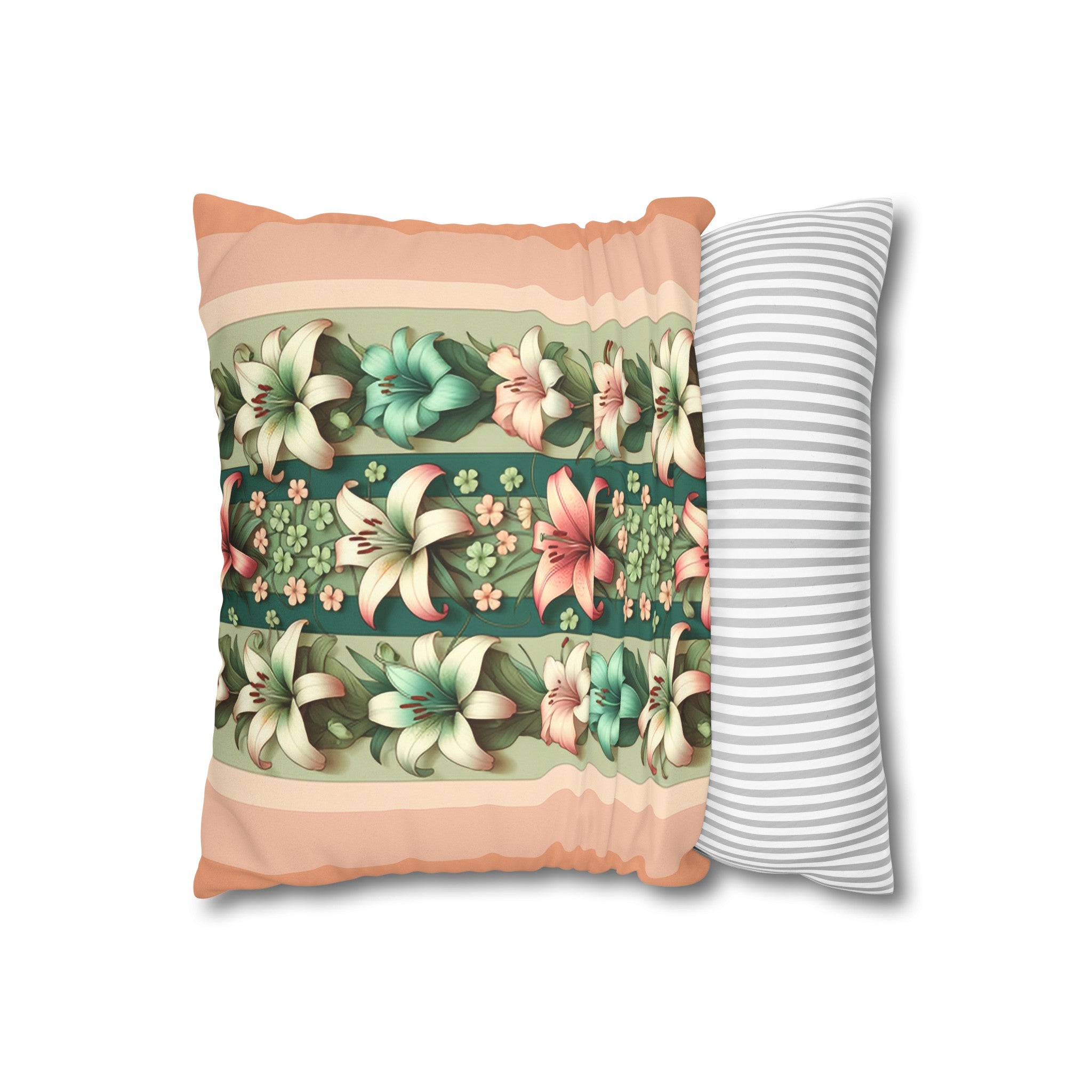 Lilies (3) - Suede Square Pillowcase