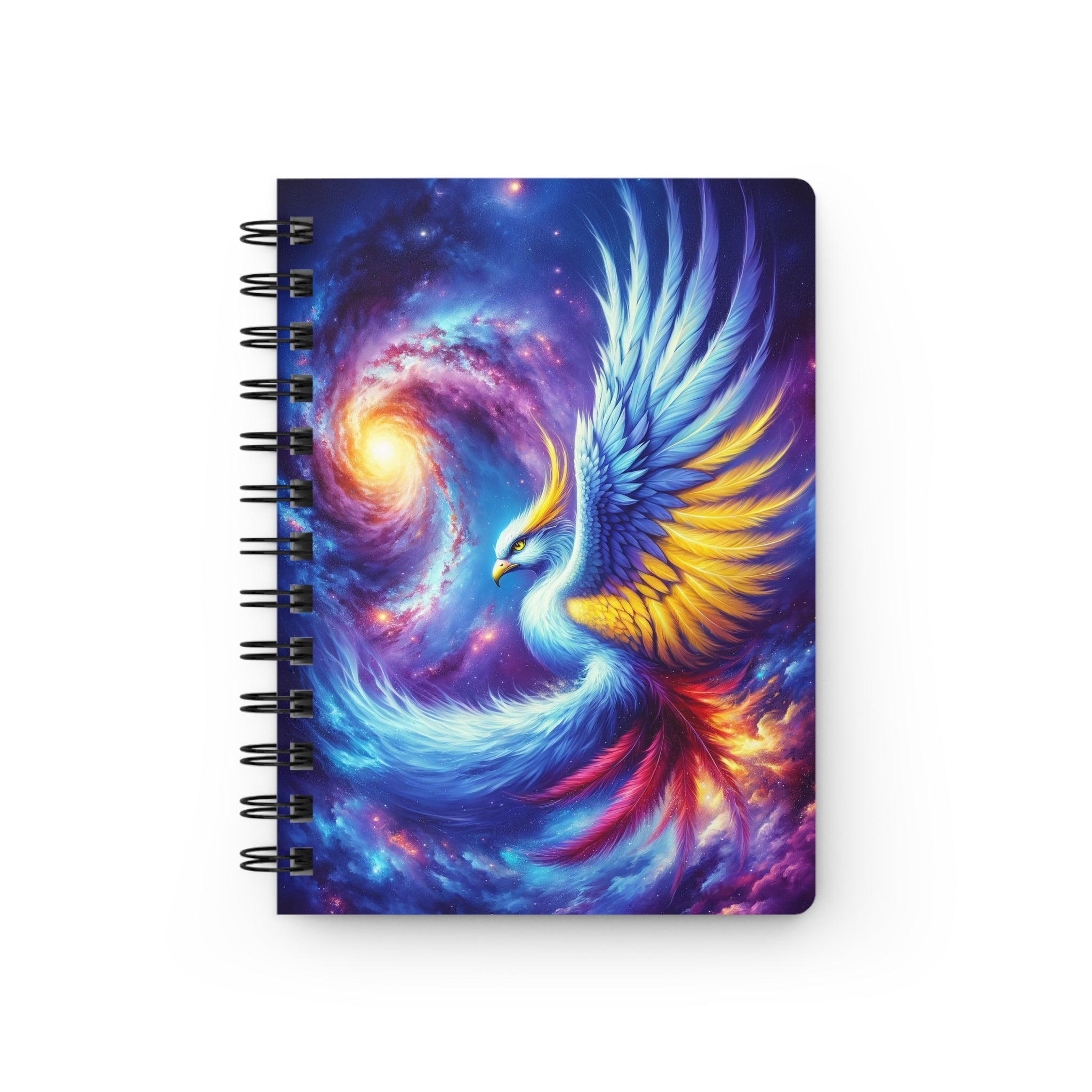 Blue Phoenix in the galaxy - Spiral Notebook