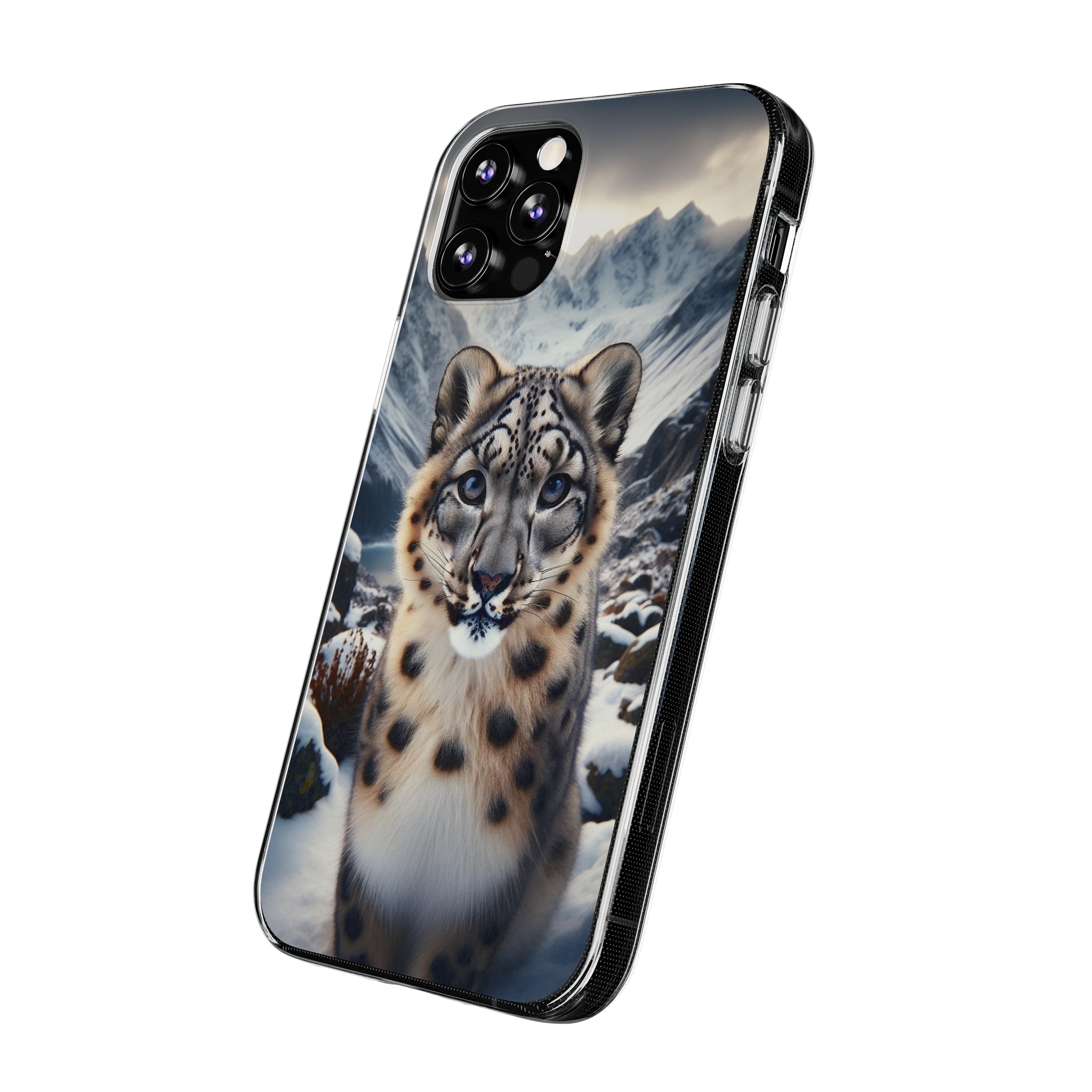 Curious Snow Leopard - Soft Phone Case