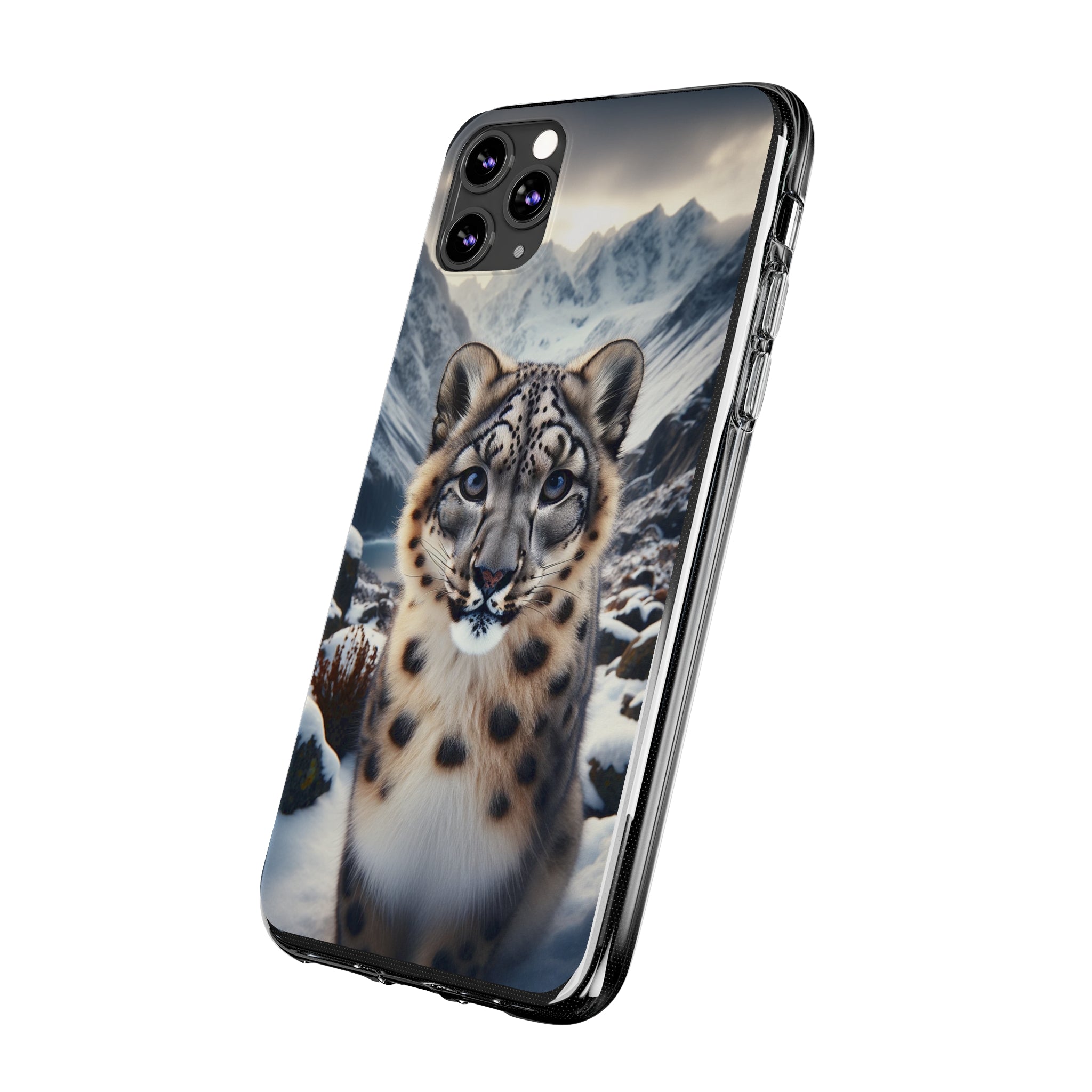 Curious Snow Leopard - Soft Phone Case