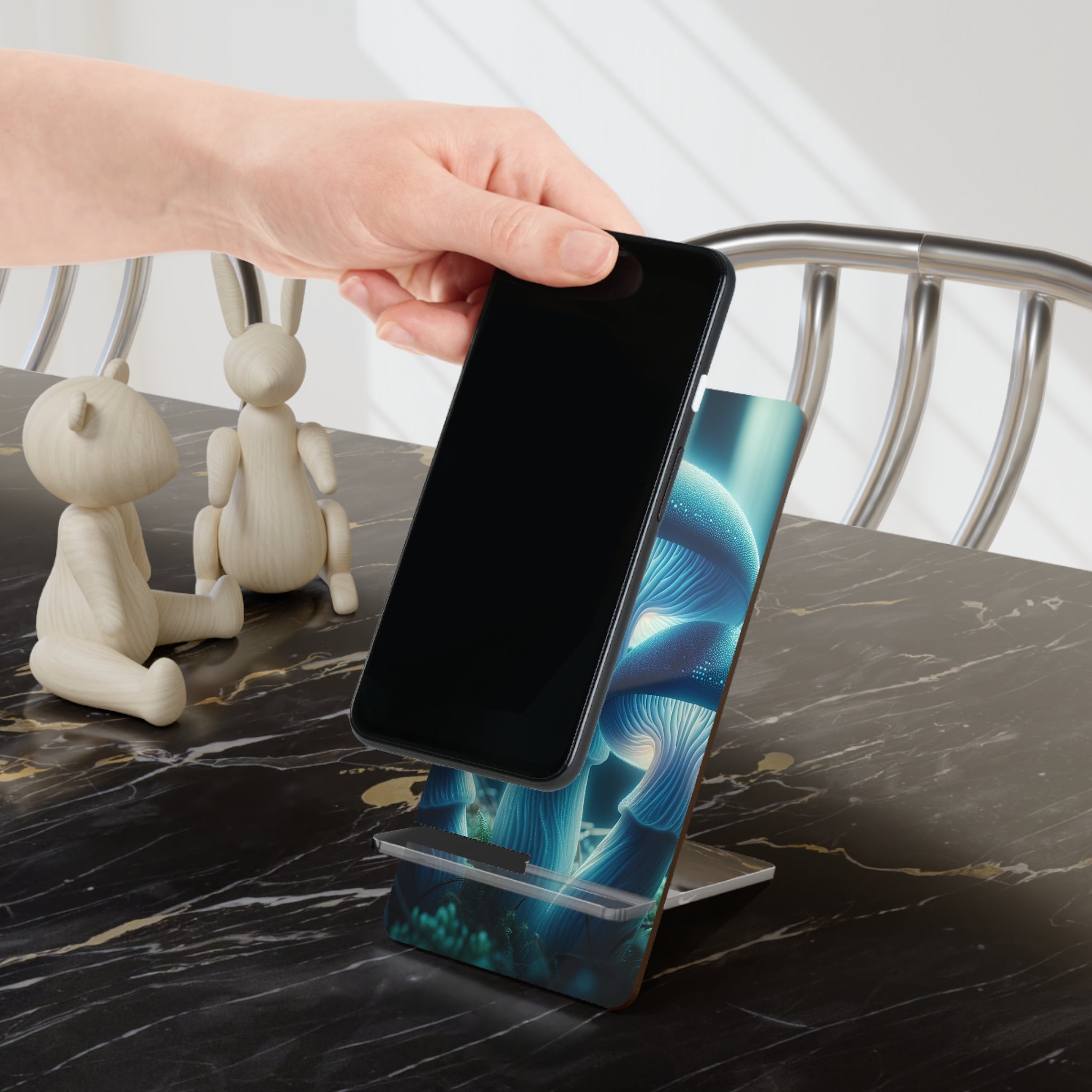 Blue mushrooms - Smartphone Stand