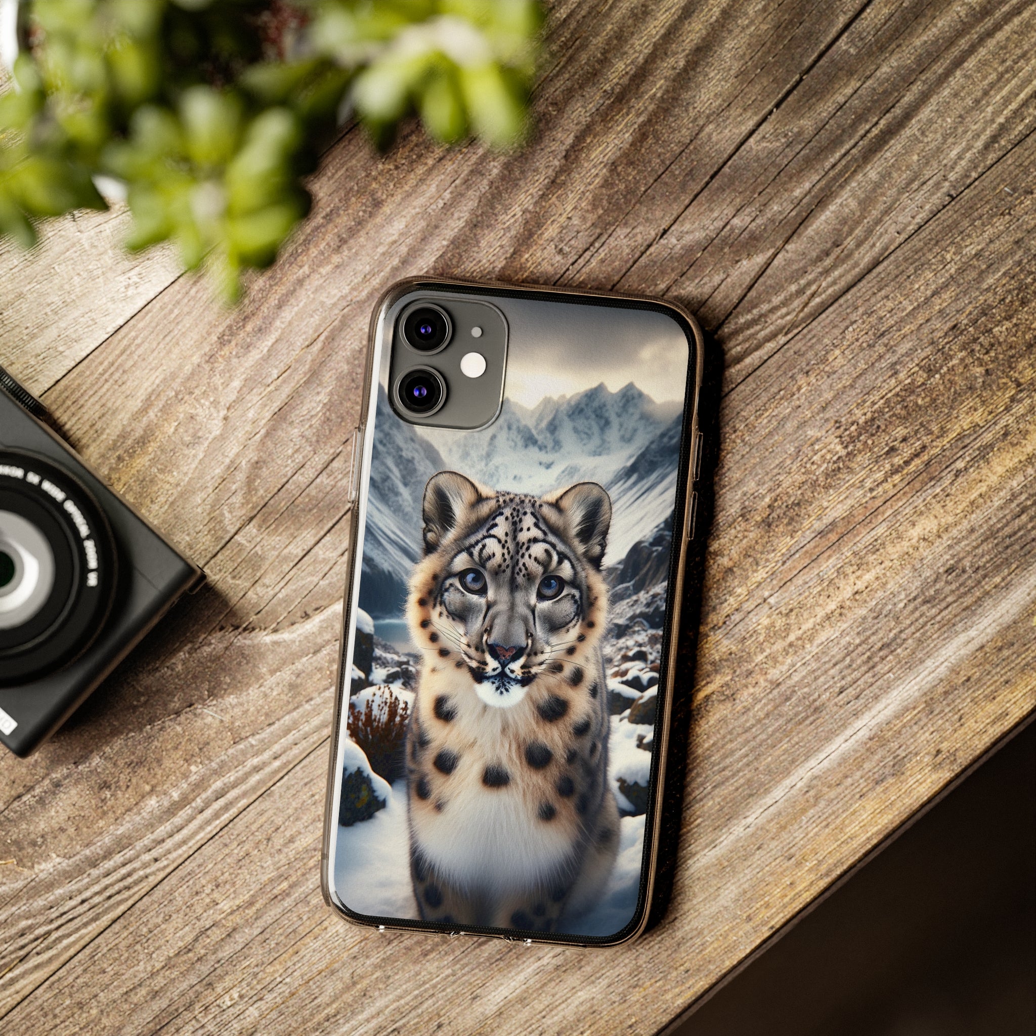 Curious Snow Leopard - Soft Phone Case