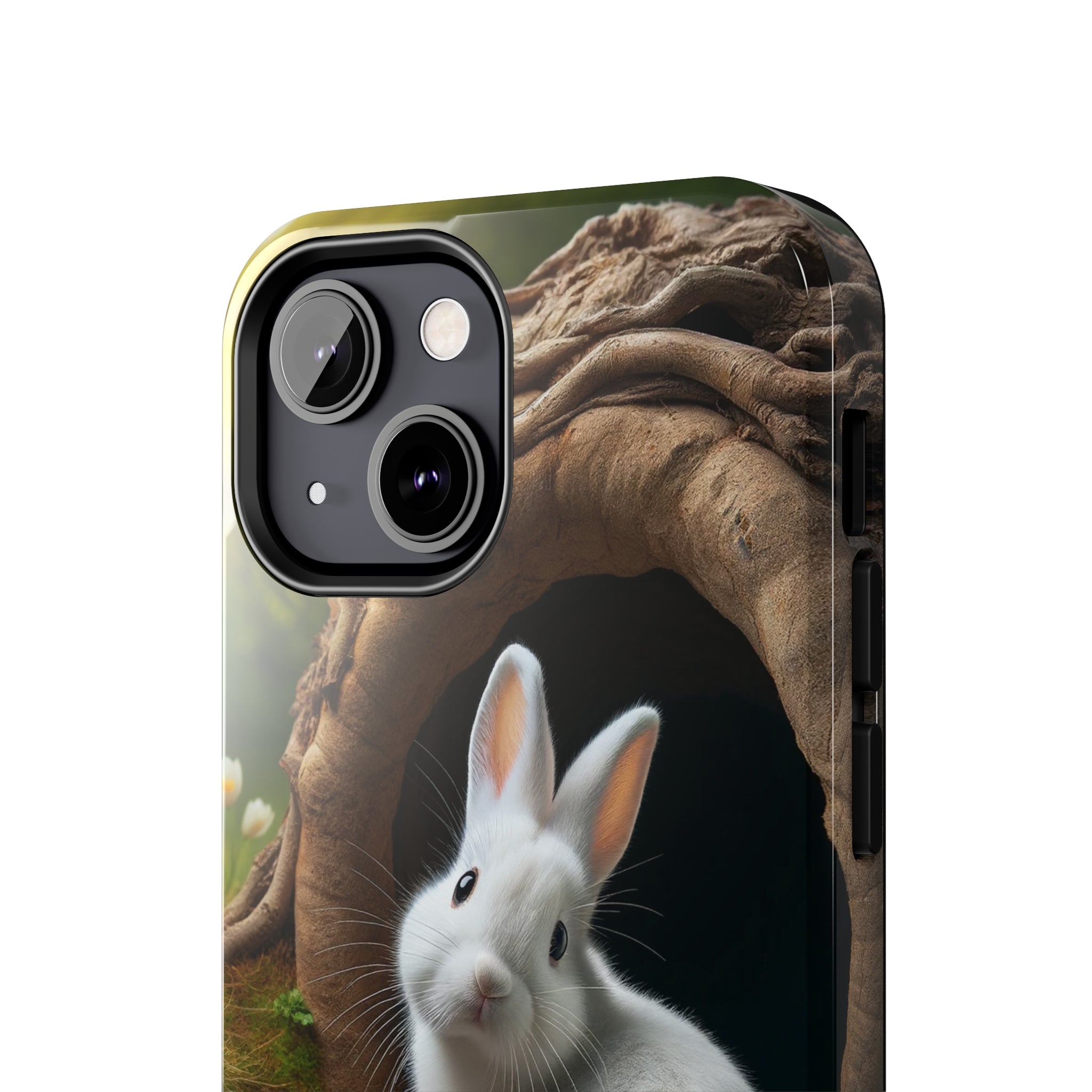 White curious rabbit - Tough Phone Case