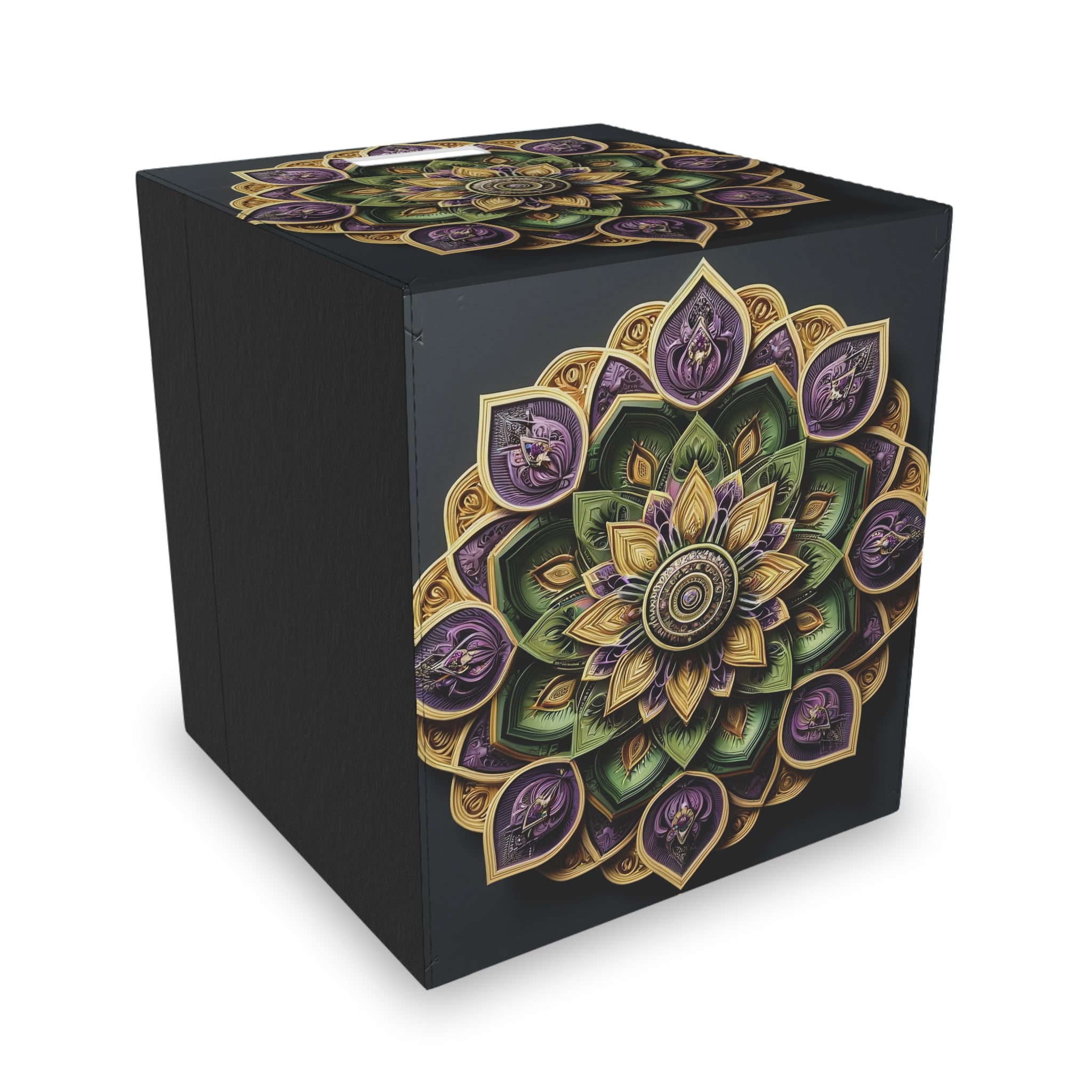 3D purple, green-golden mandala - Storage Box