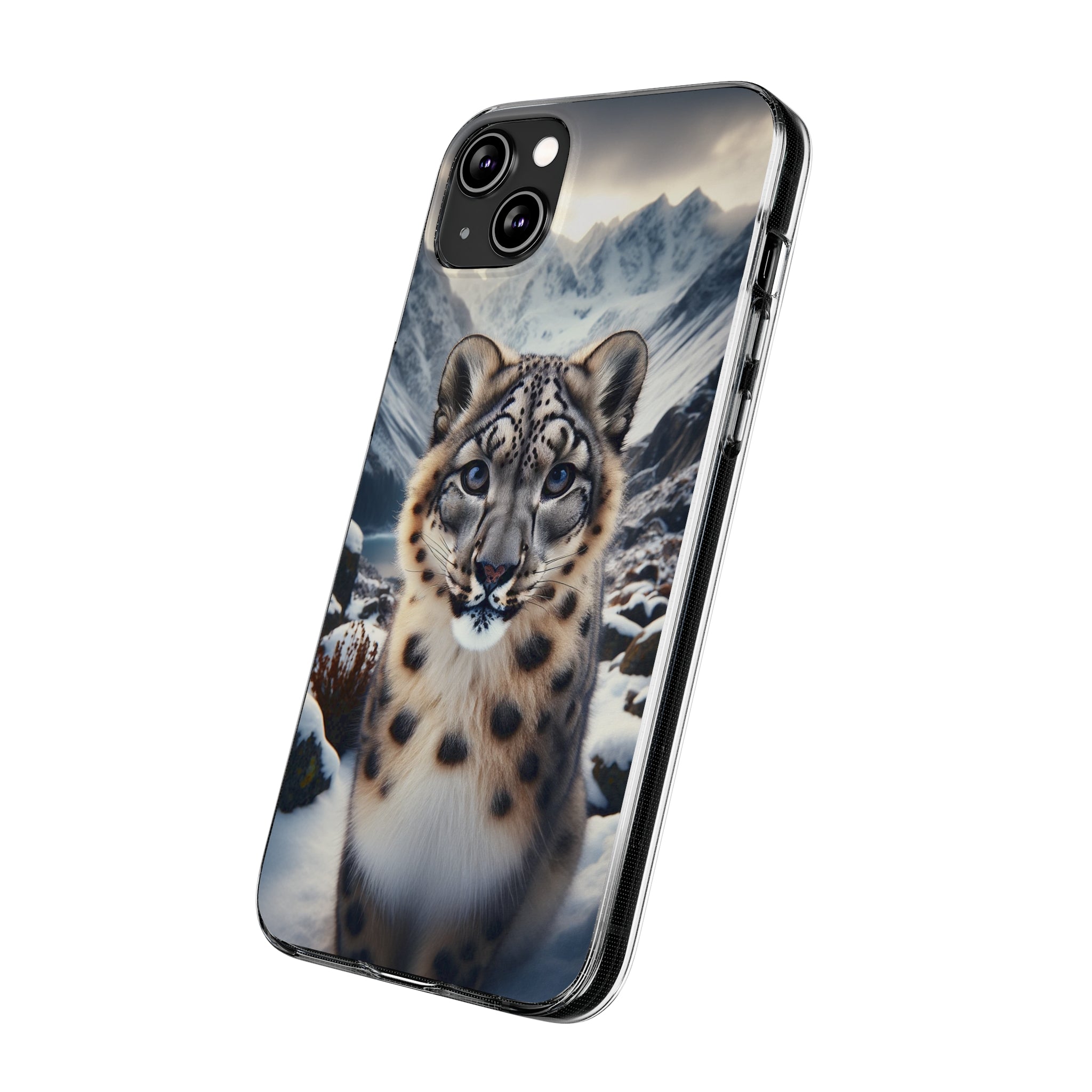 Curious Snow Leopard - Soft Phone Case