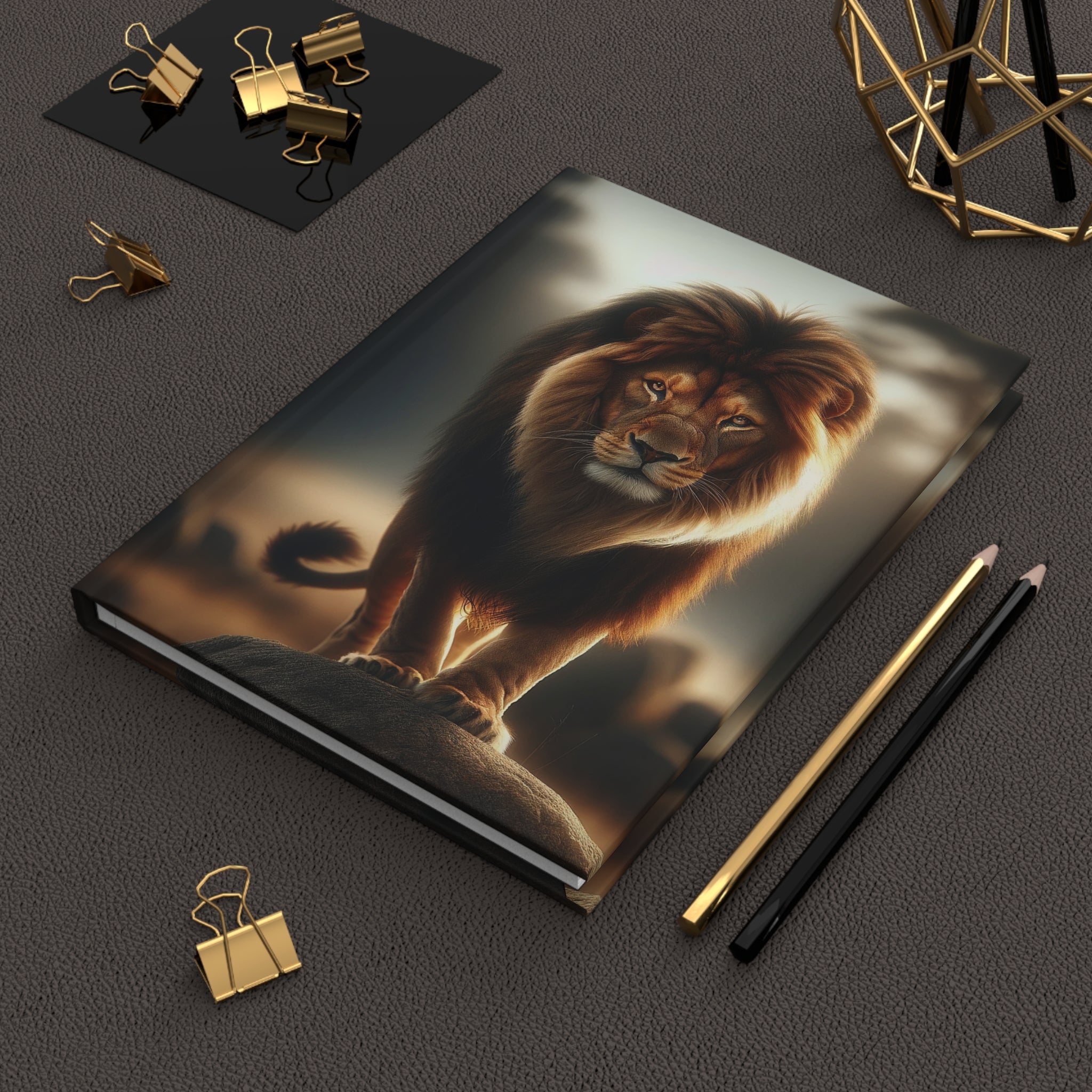 A curious Lion - Hardcover Notebook