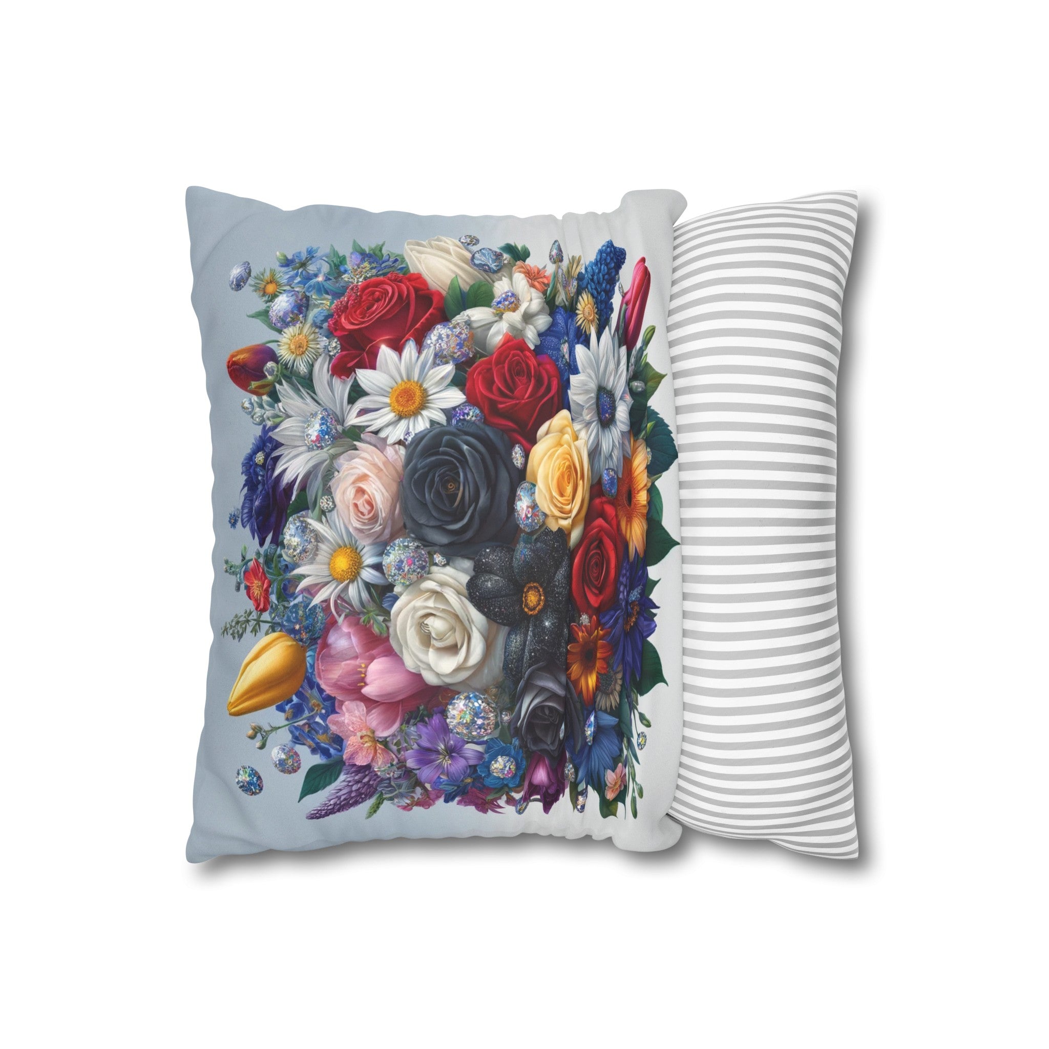 Colourful Bouquet (6) - Suede Square Pillowcase