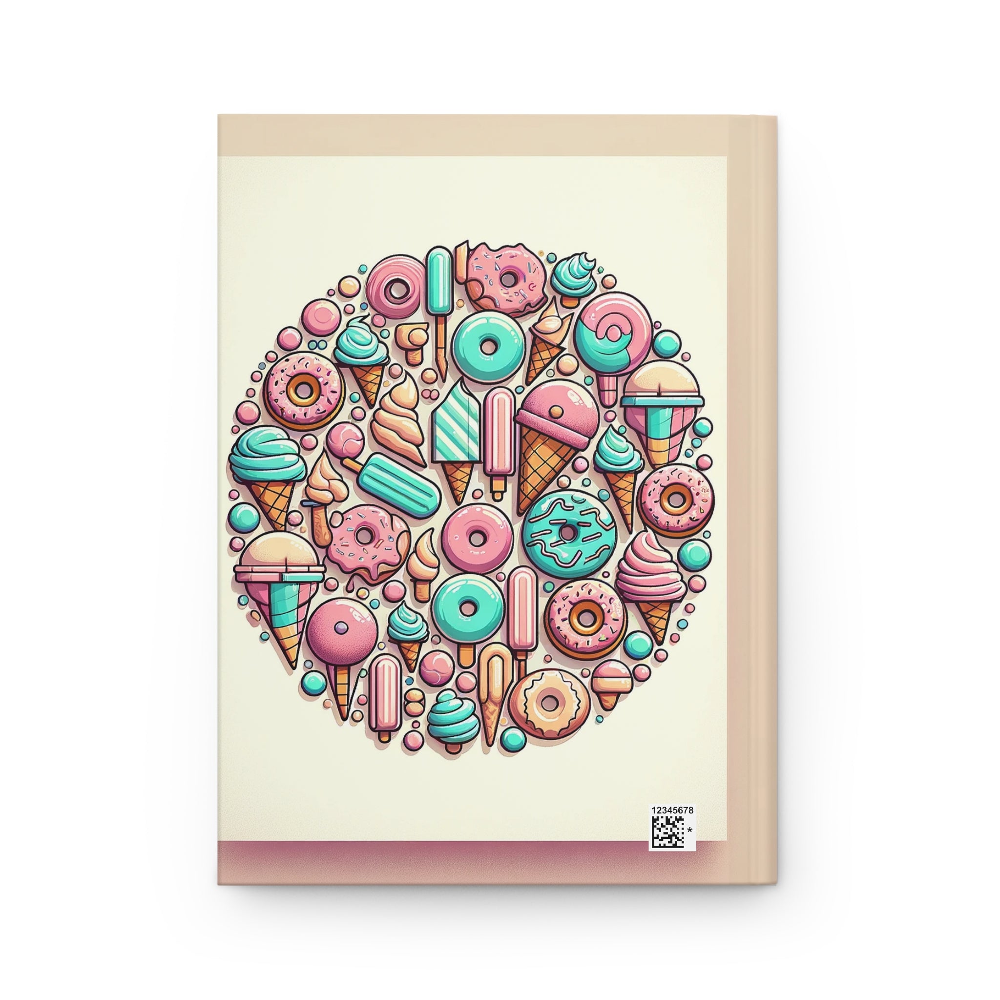 Circle of donuts and ice cream - Hardcover Notebook