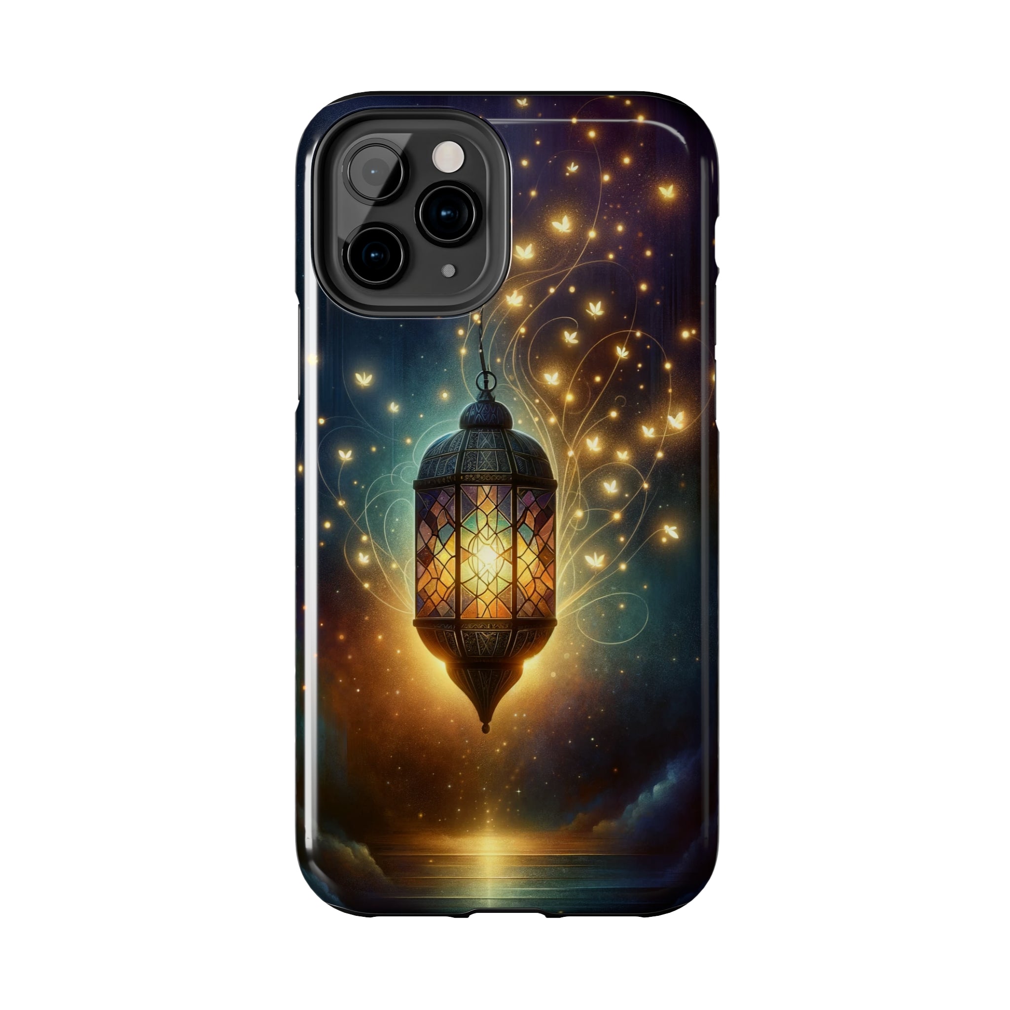 Fireflies around lamp - Tough Phone Case