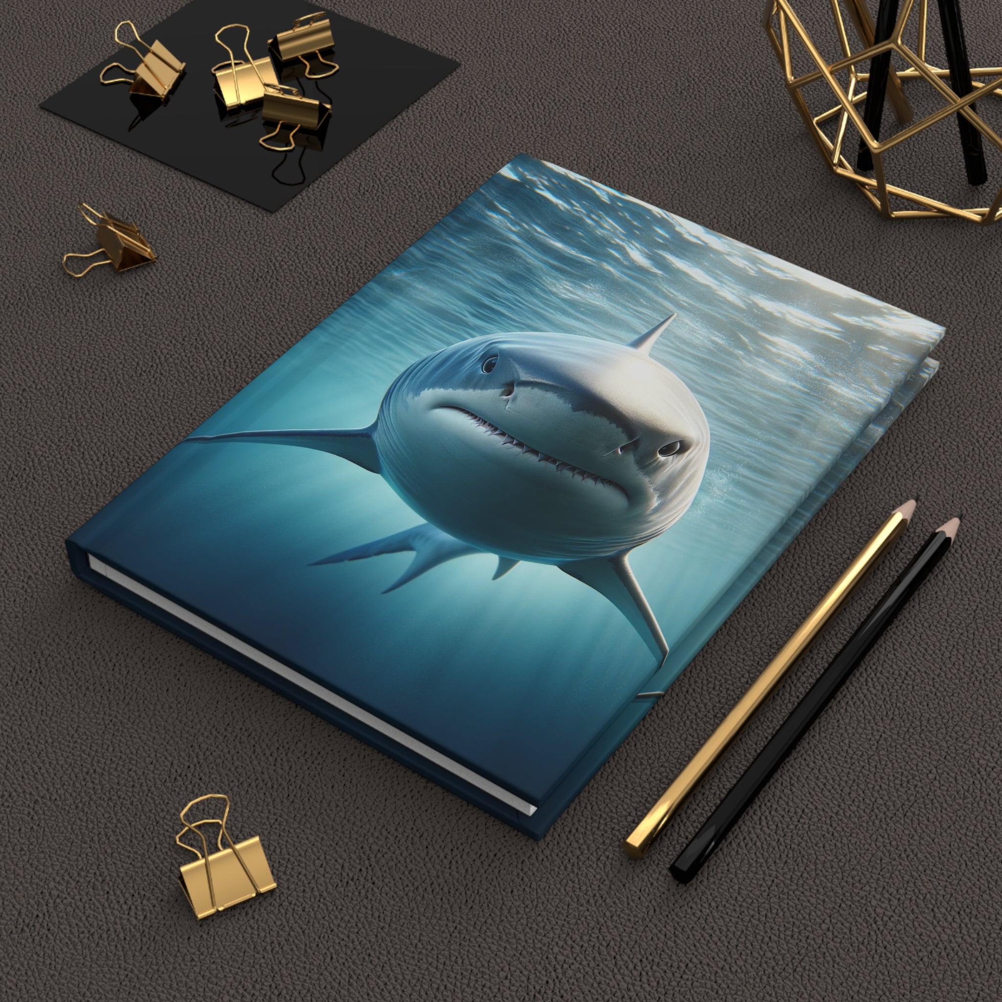 A curious shark - Hardcover Notebook