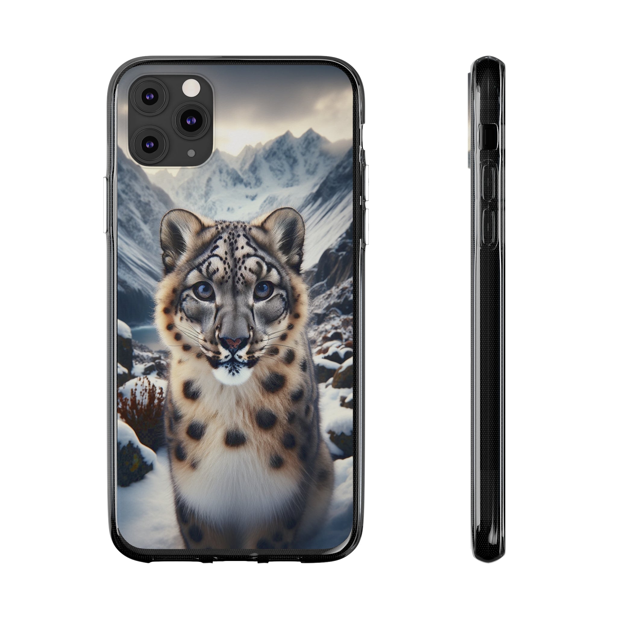 Curious Snow Leopard - Soft Phone Case