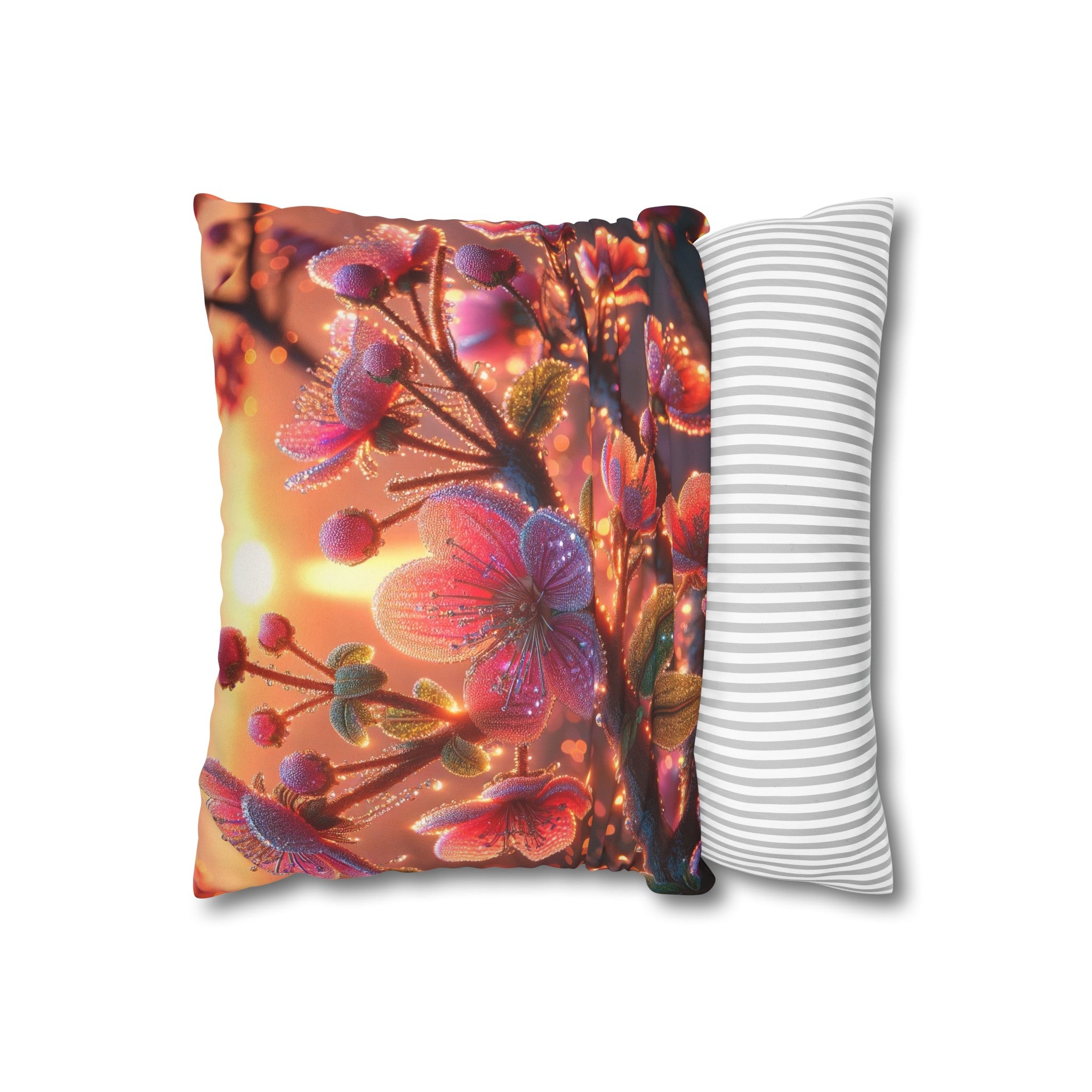 Pink diamond flowers (2) - Suede Square Pillowcase