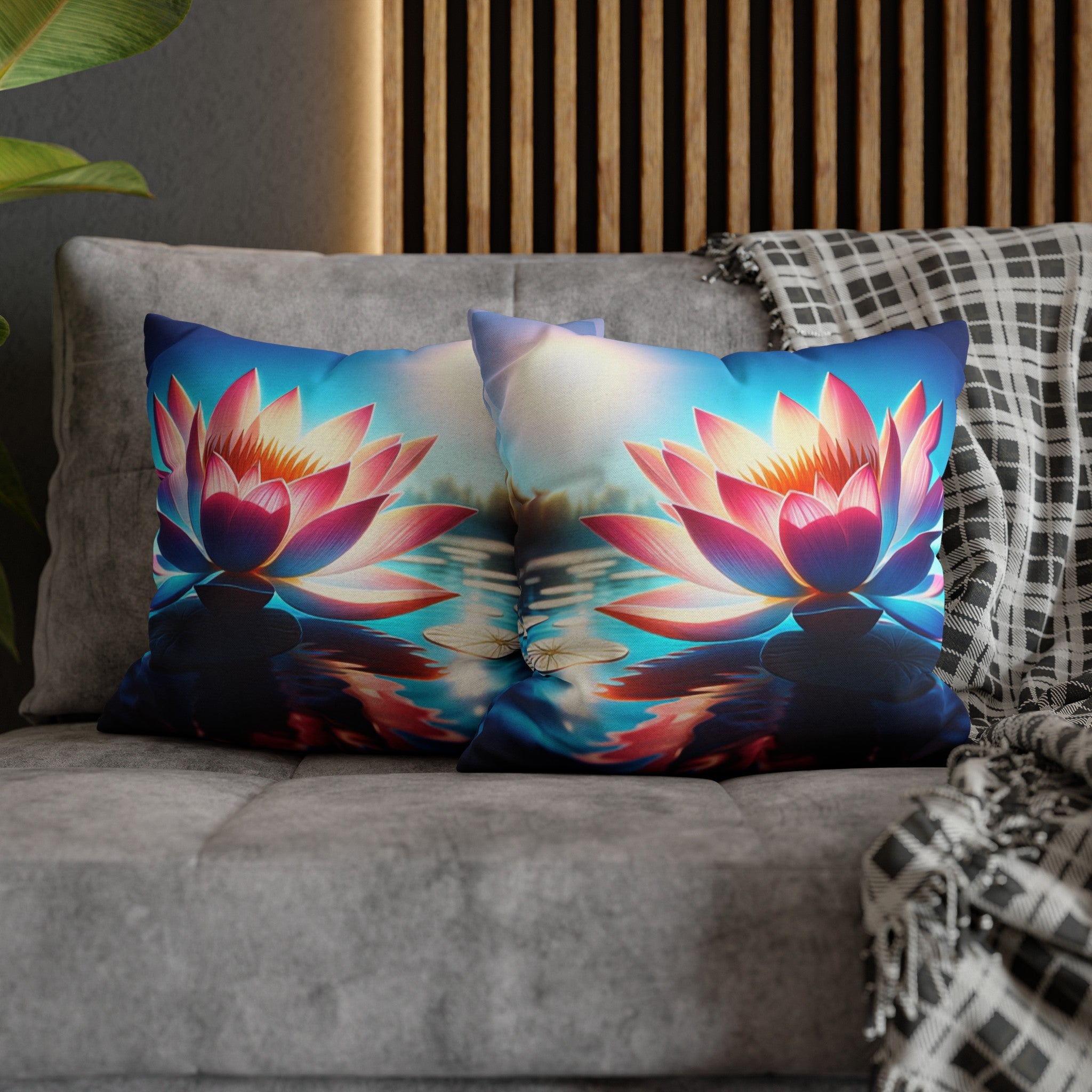 Lotus flower 2 - Polyester Square Pillowcase