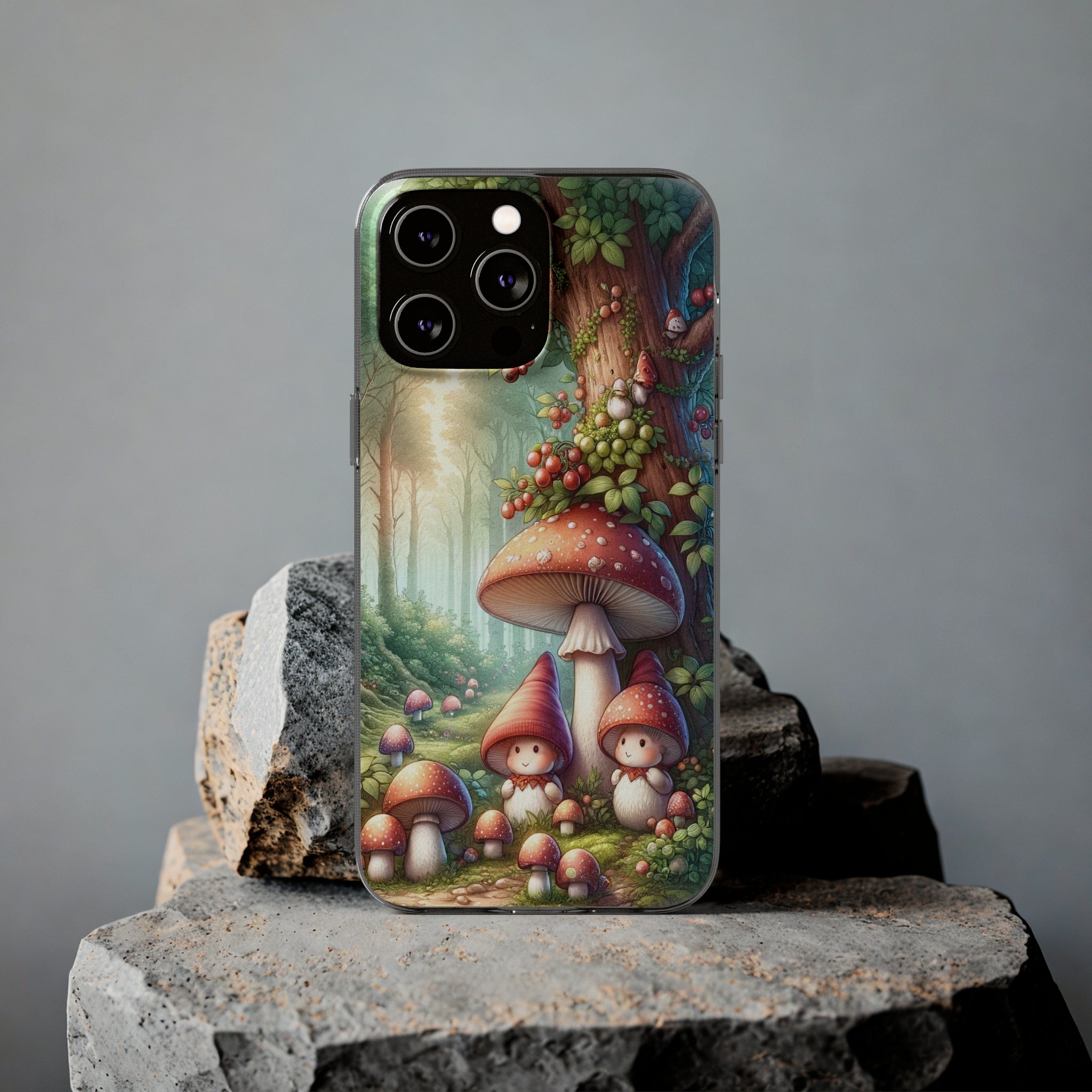 Gnomes and mushrooms - Soft Phone Case