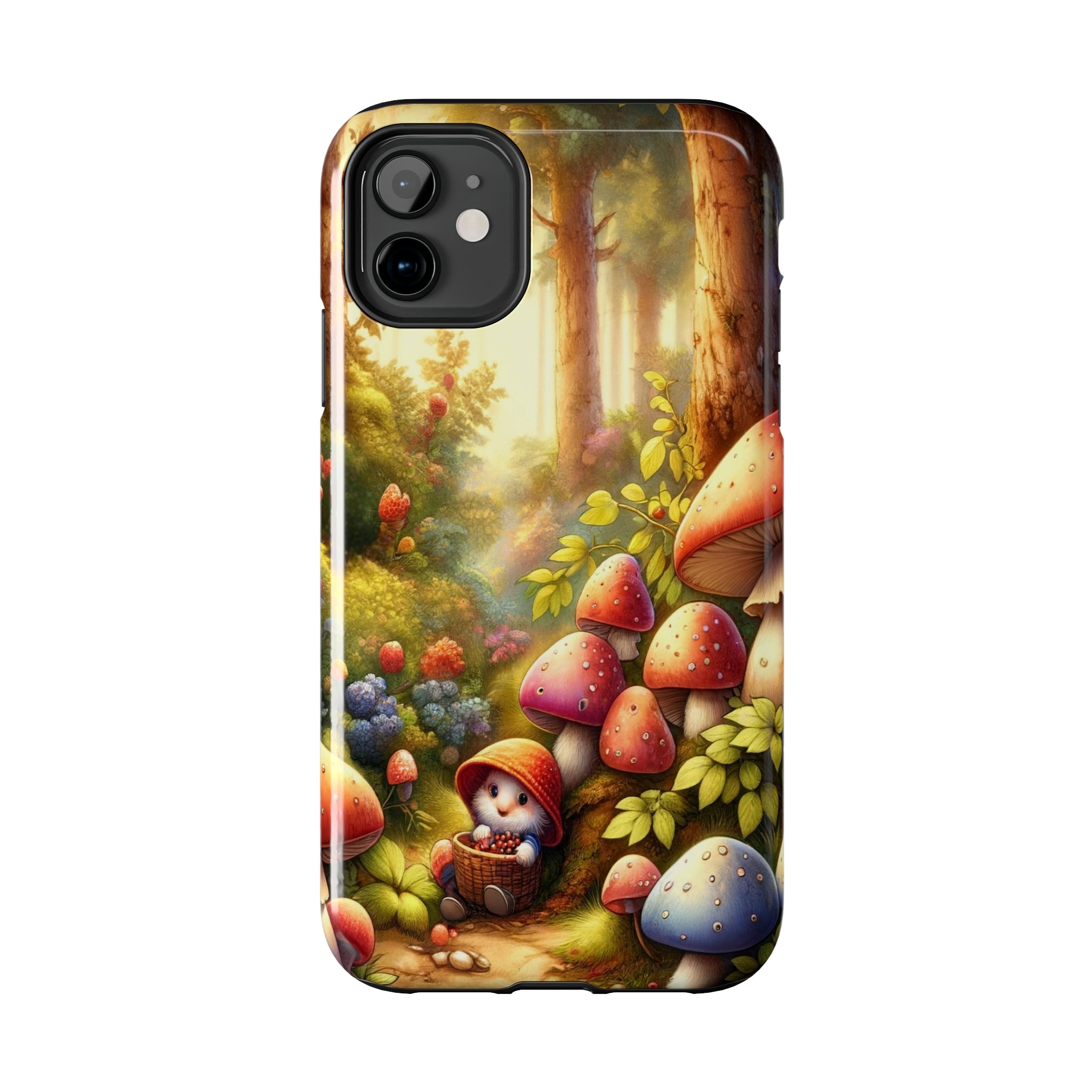 Gnomes sitting under mushroom - Tough Phone Case