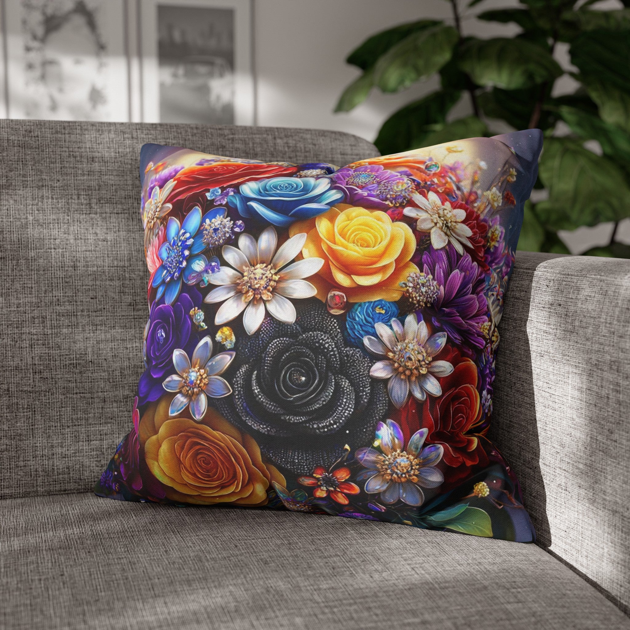 Colourful Bouquet (1) - Polyester Square Pillowcase