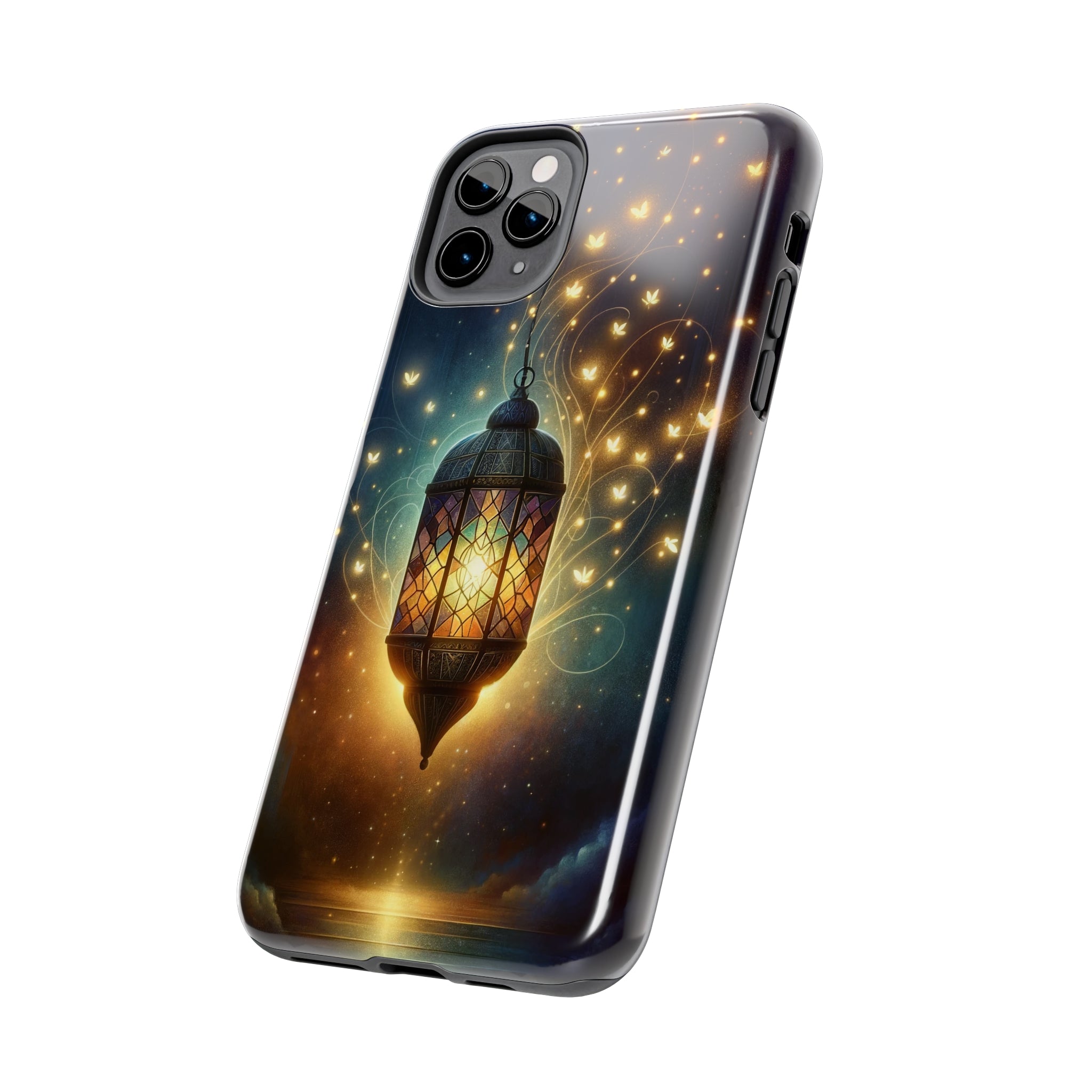 Fireflies around lamp - Tough Phone Case