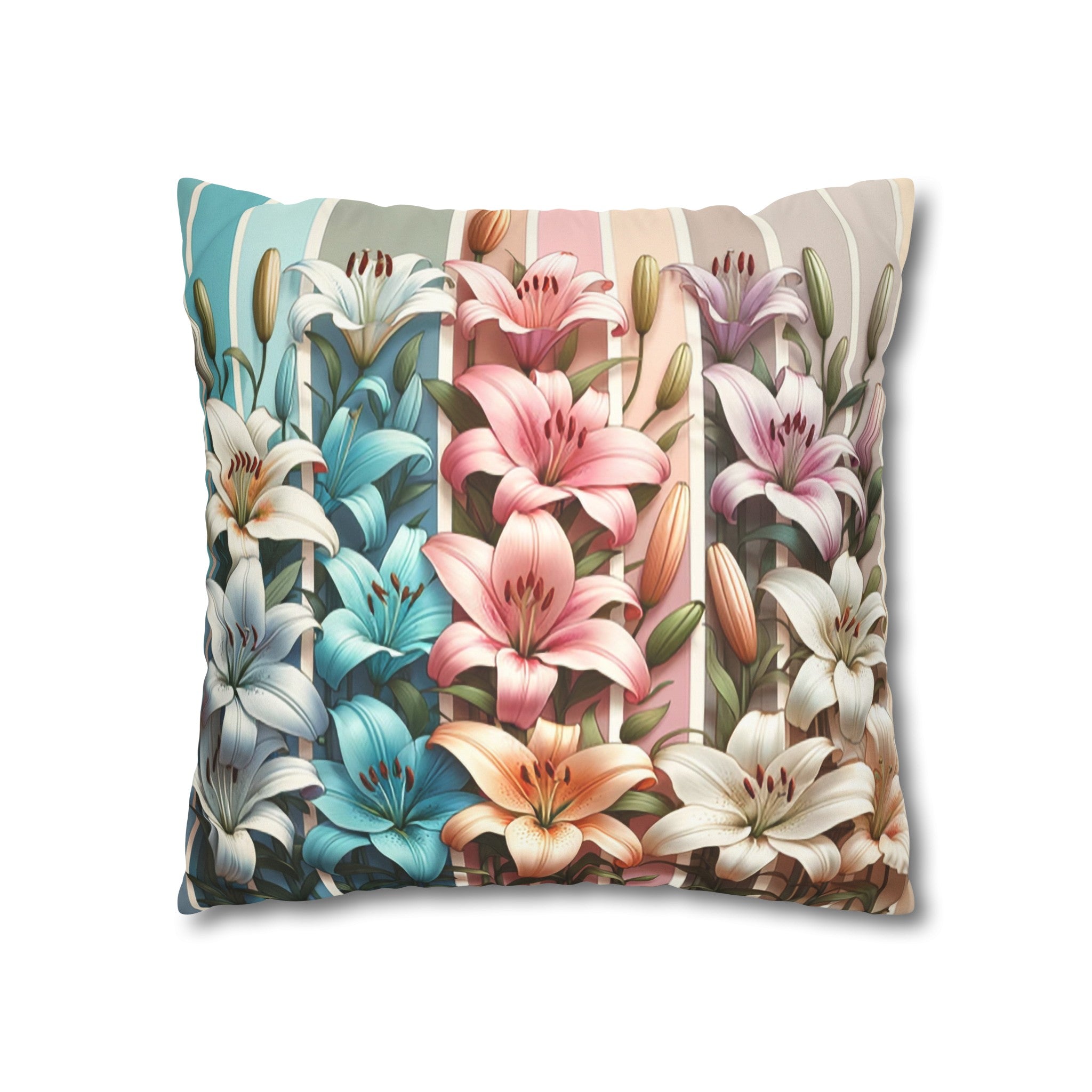 Lilies (4) - Suede Square Pillowcase