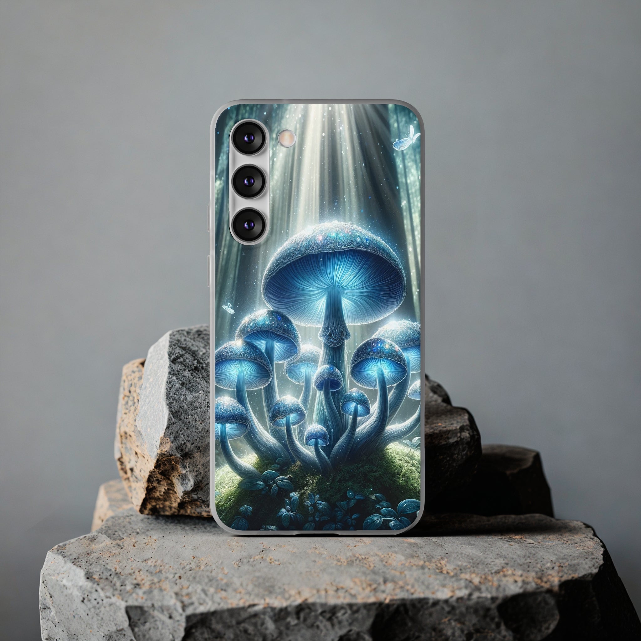 Lightblue mushrooms - Flexi Case (Samsung only)