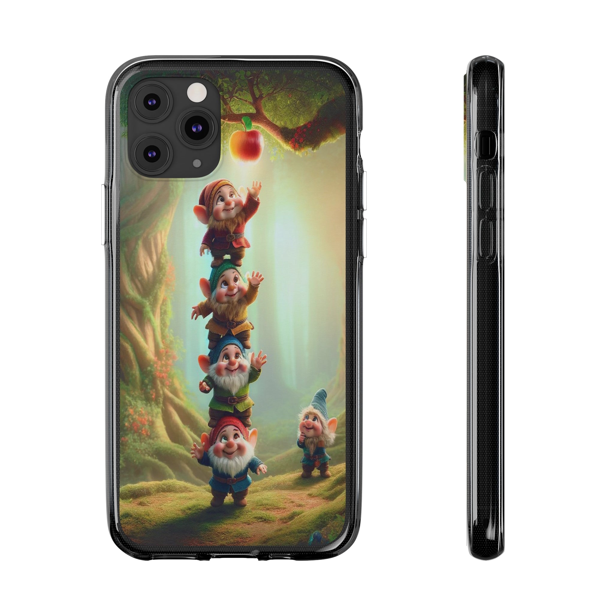 Gnomes reaching an apple - Soft Phone Case