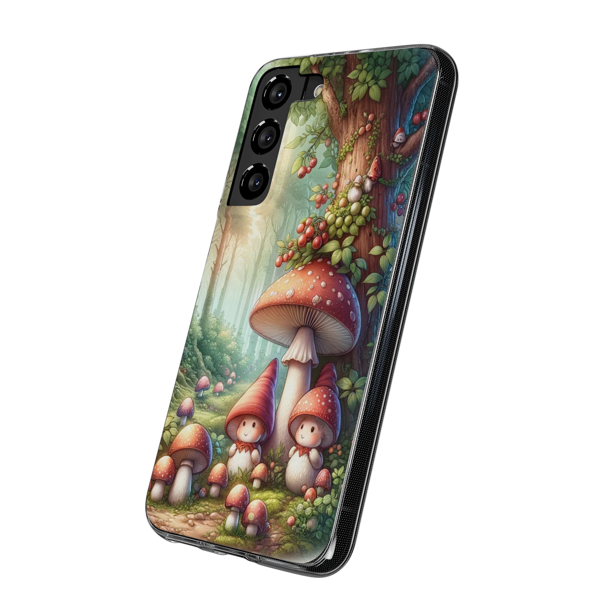 Gnomes and mushrooms - Soft Phone Case