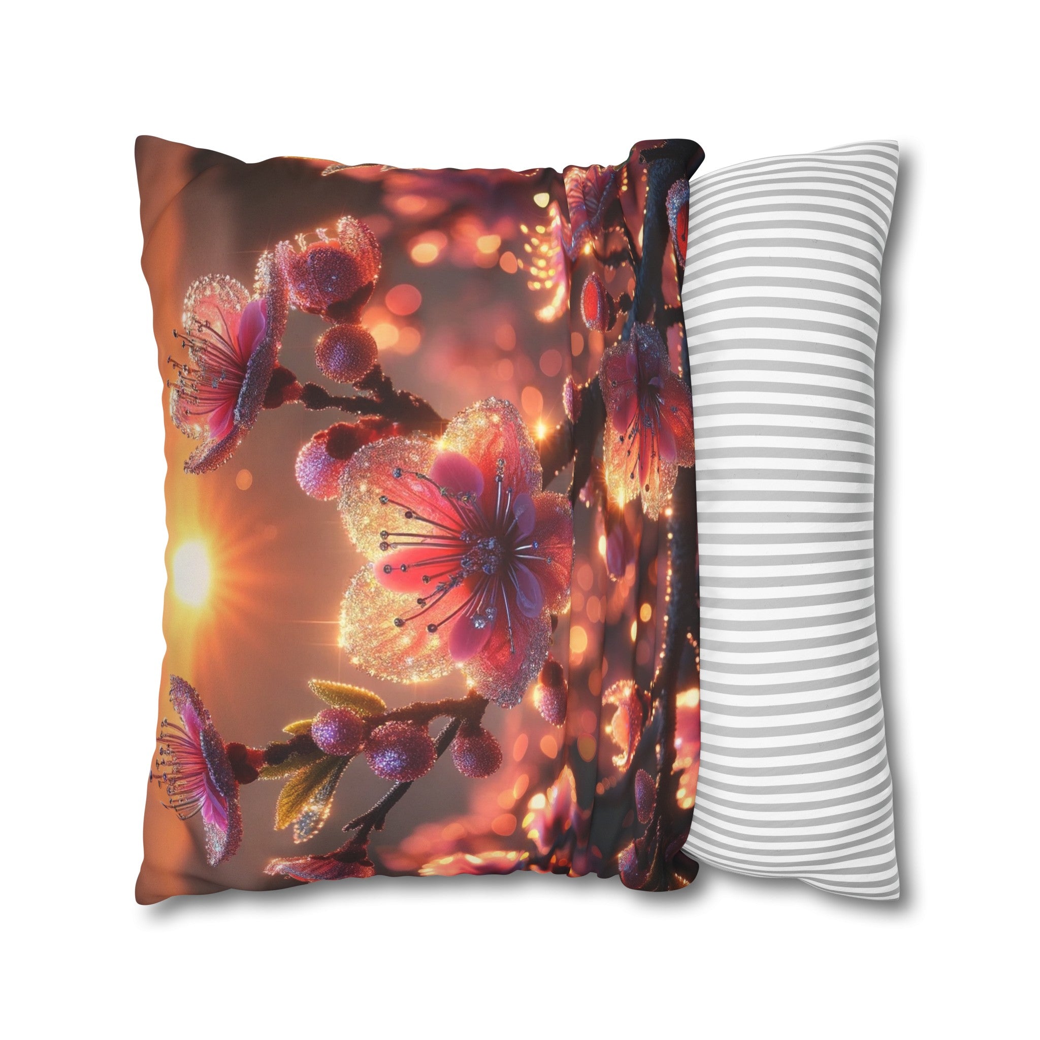 Pink diamond flowers (3) - Suede Square Pillowcase