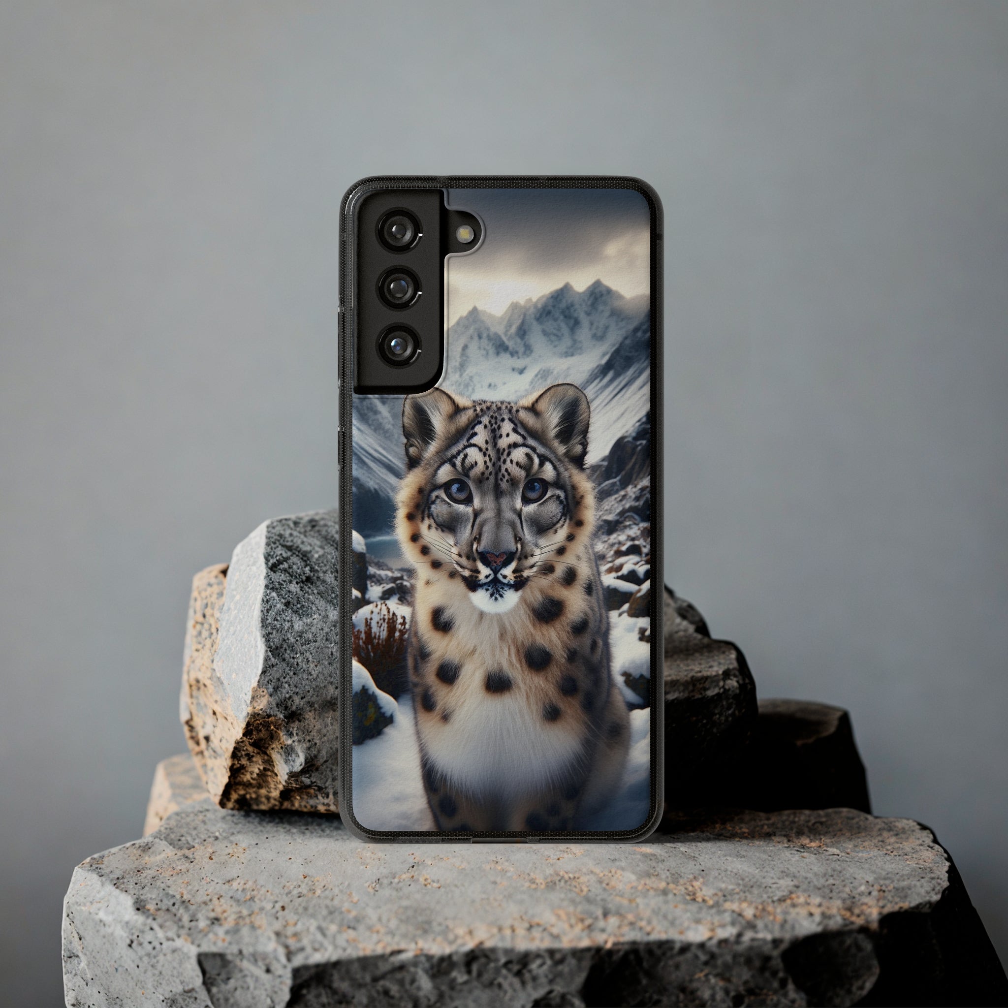 Curious Snow Leopard - Soft Phone Case