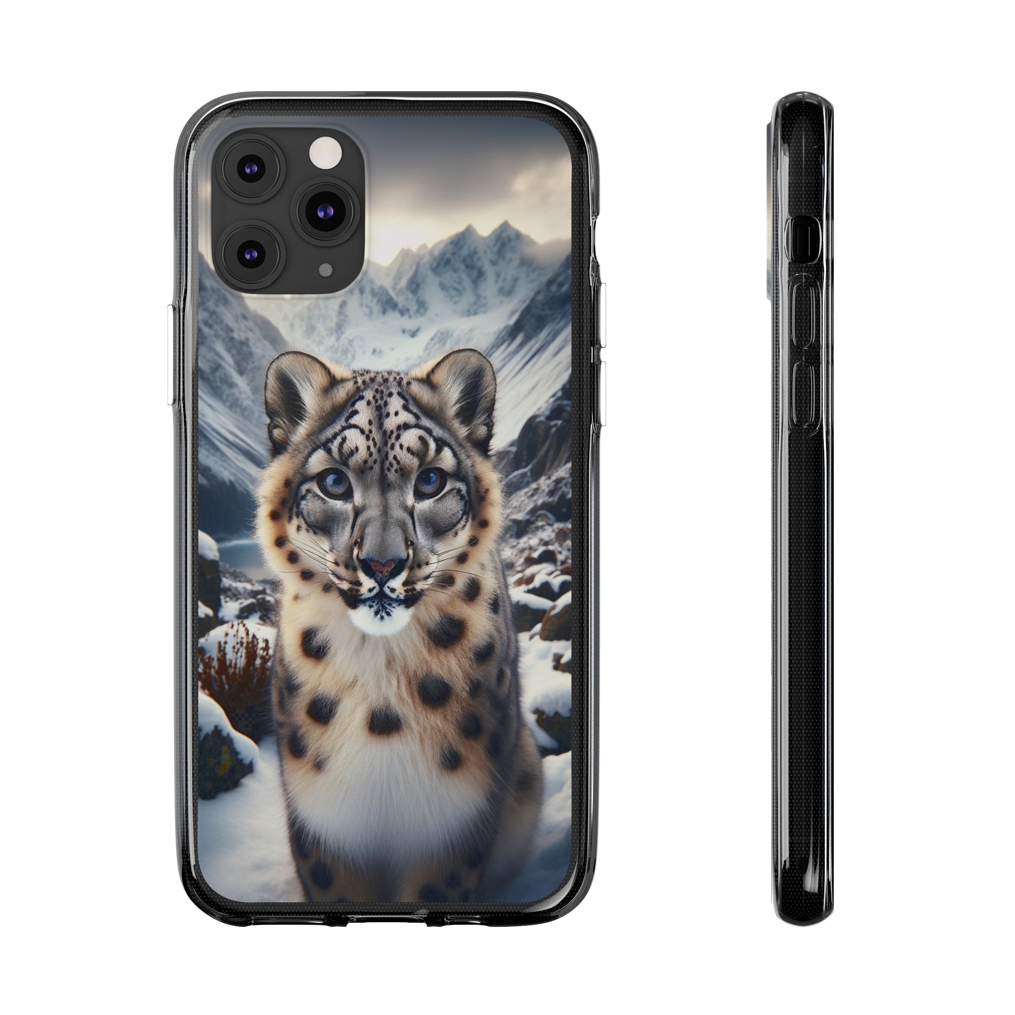 Curious Snow Leopard - Soft Phone Case