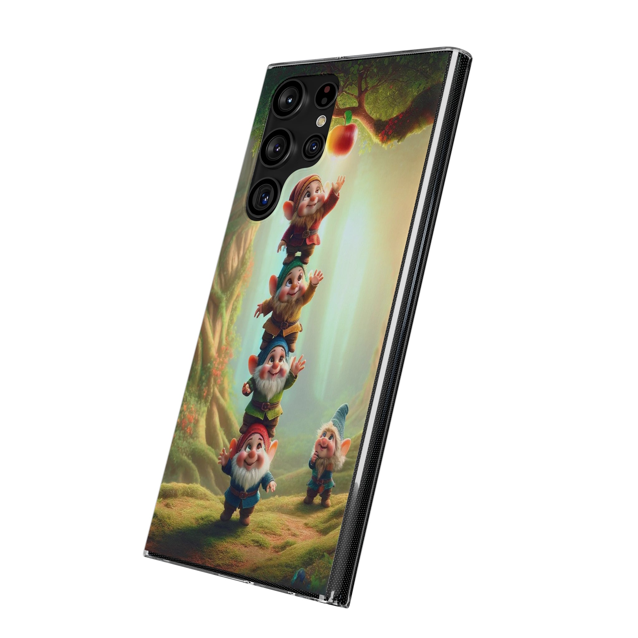 Gnomes reaching an apple - Soft Phone Case