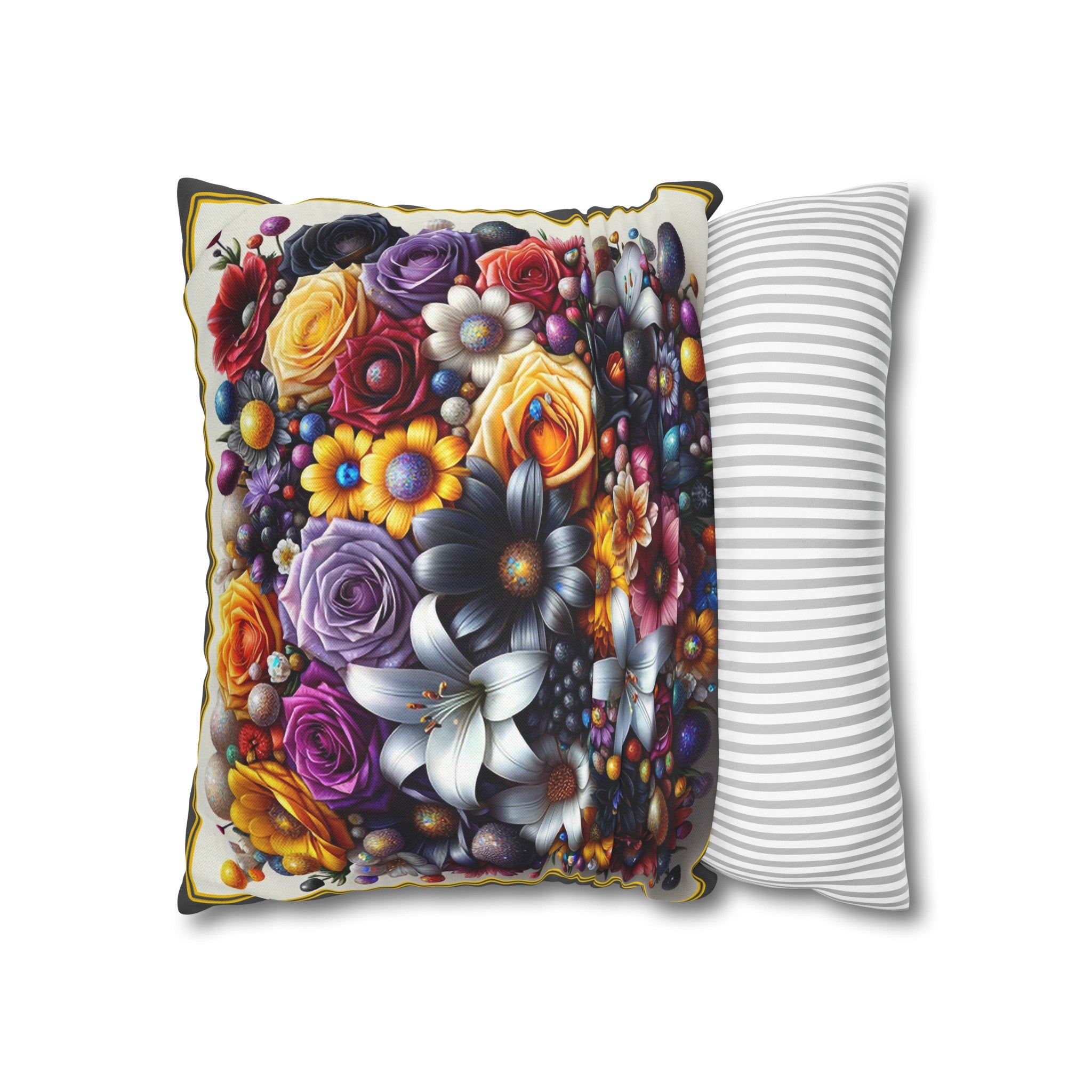 Colourful Bouquet (3) - Polyester Square Pillowcase