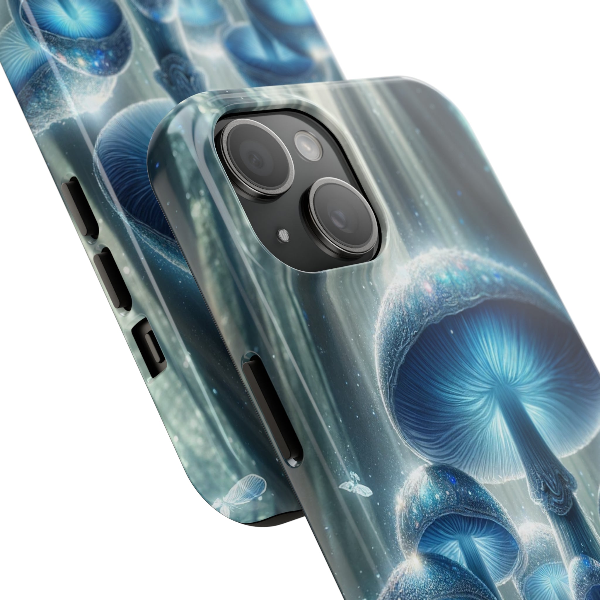 Light blue mushrooms - Tough Phone Case