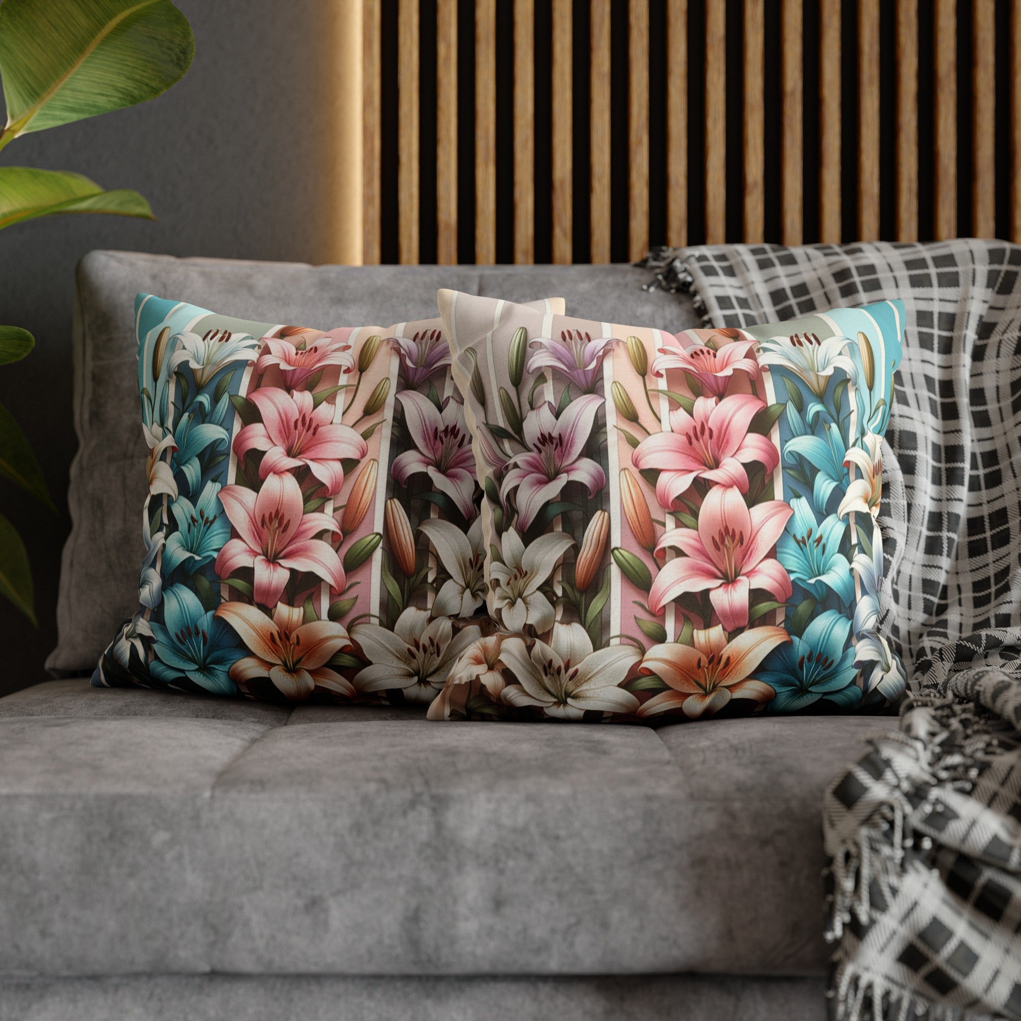 Lilies 4 - Polyester Square Pillowcase