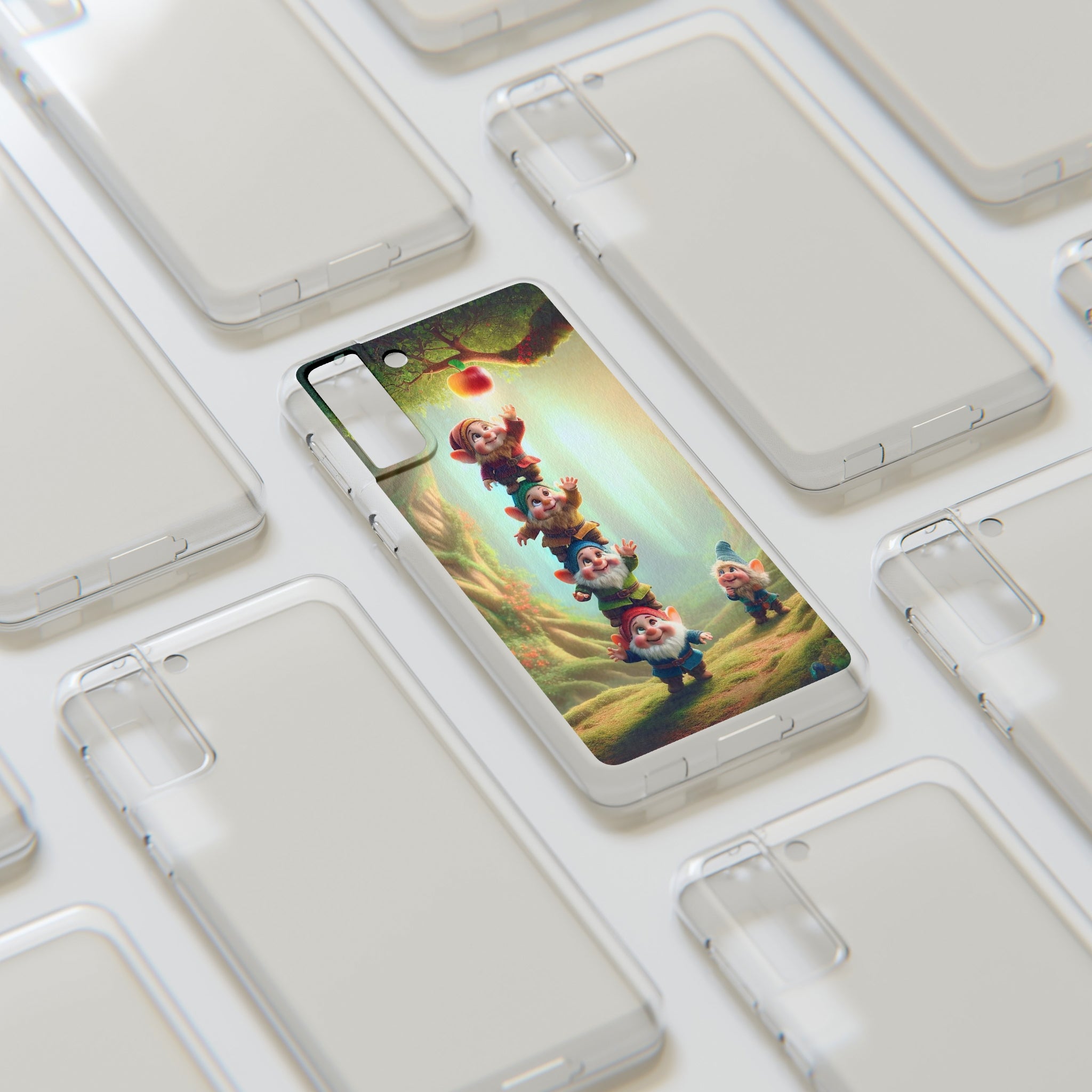 Gnomes reaching an apple - Soft Phone Case