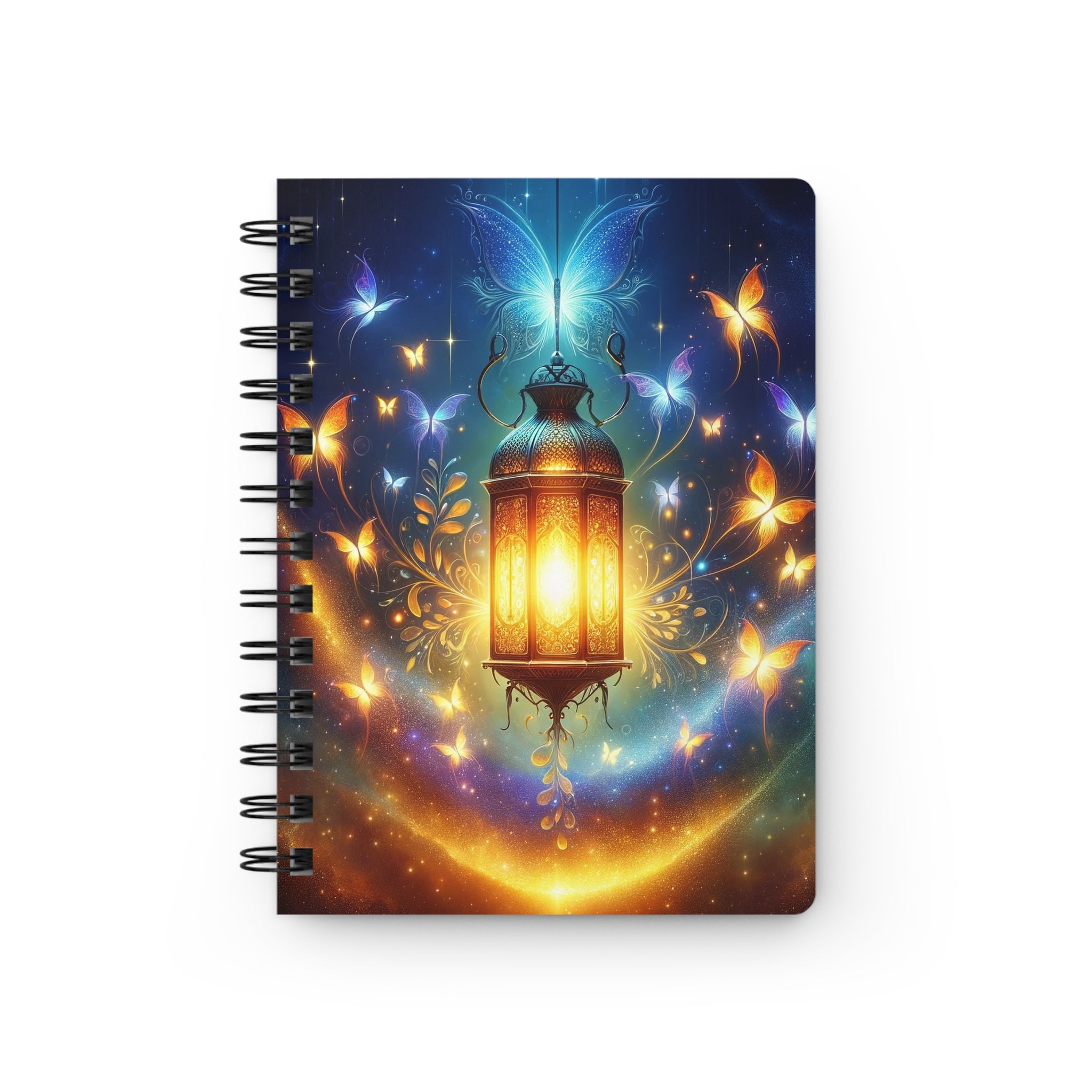 Butterflies around a lamp - Spiral Notebook