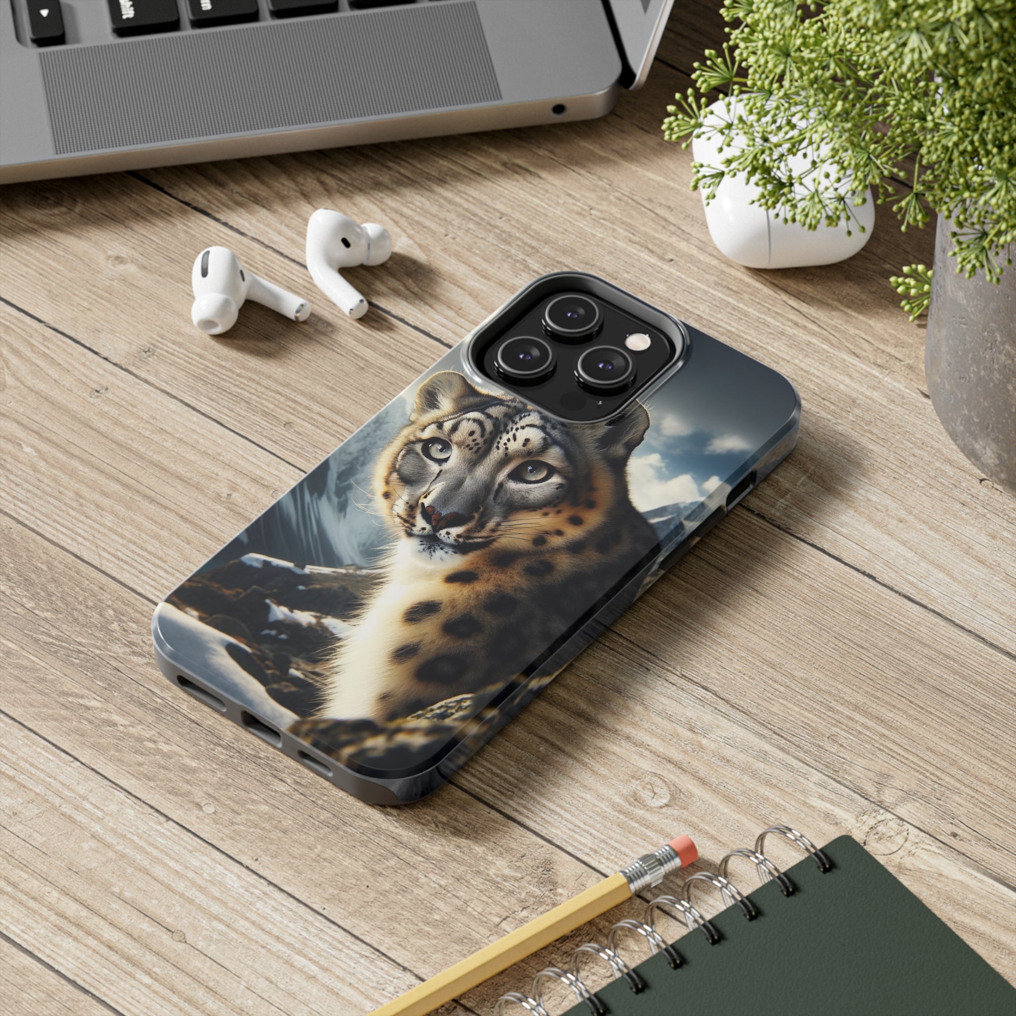 Curious Snow Leopard - Tough Phone Case