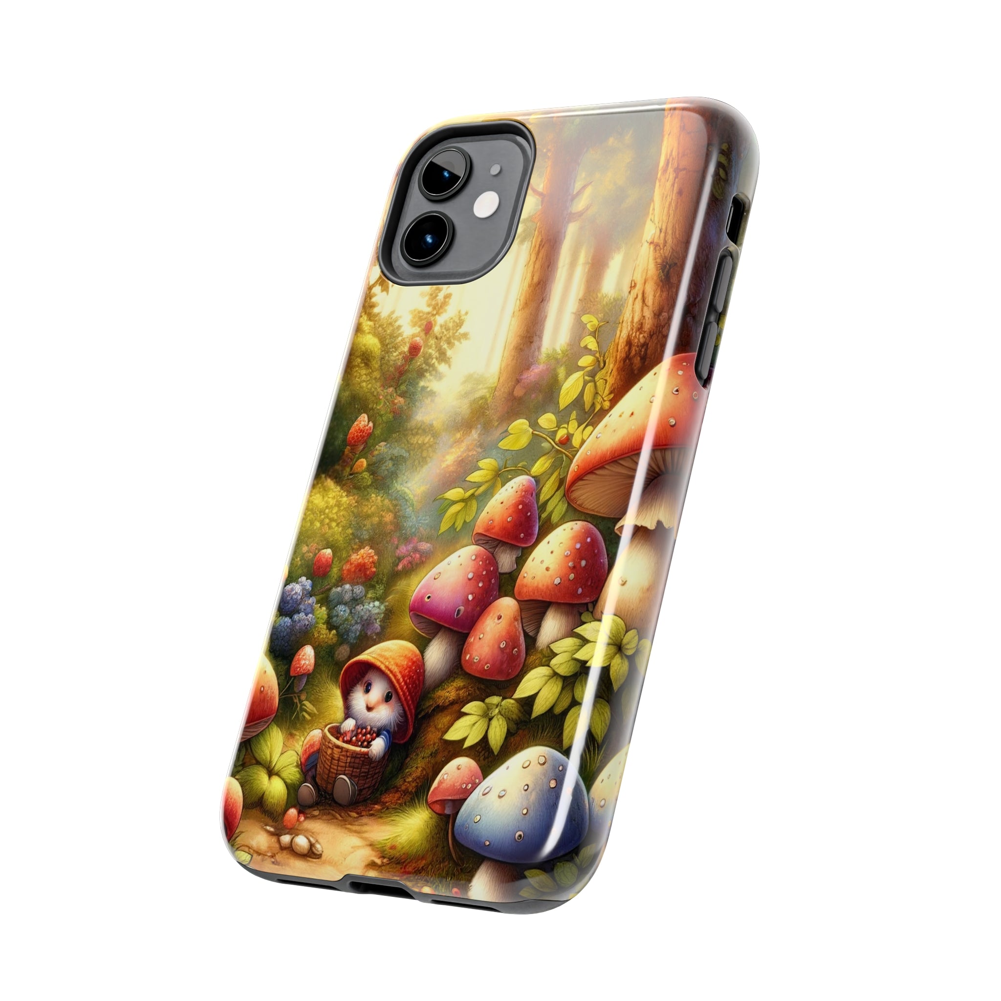 Gnomes sitting under mushroom - Tough Phone Case