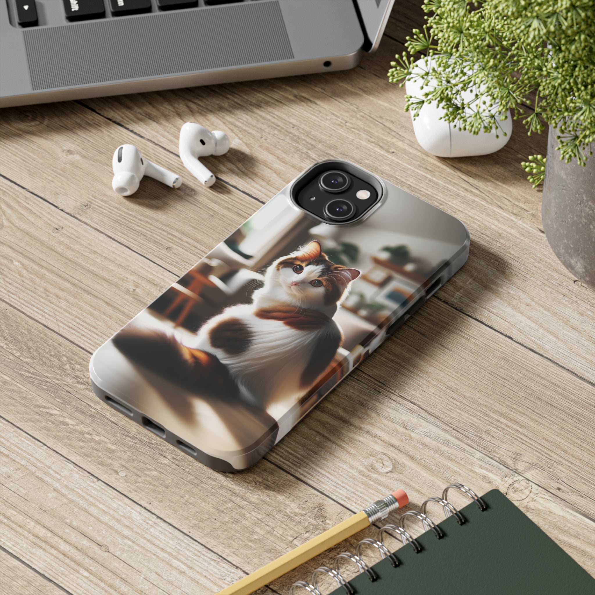 White-brown cat - Tough Phone Case