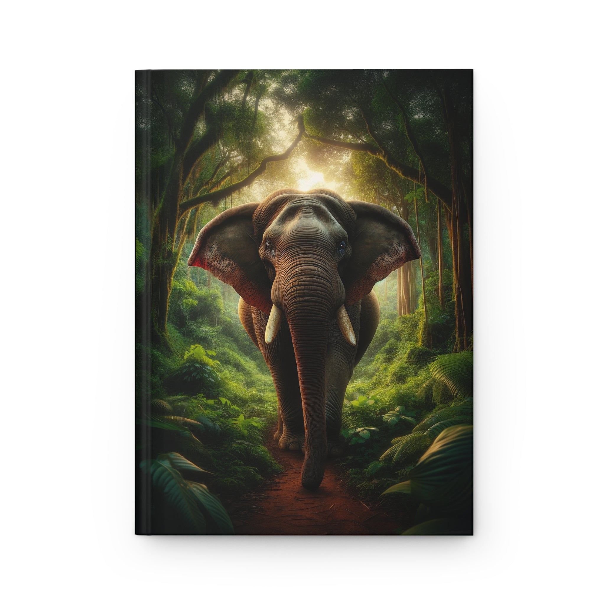 A curious elephant - Hardcover Notebook