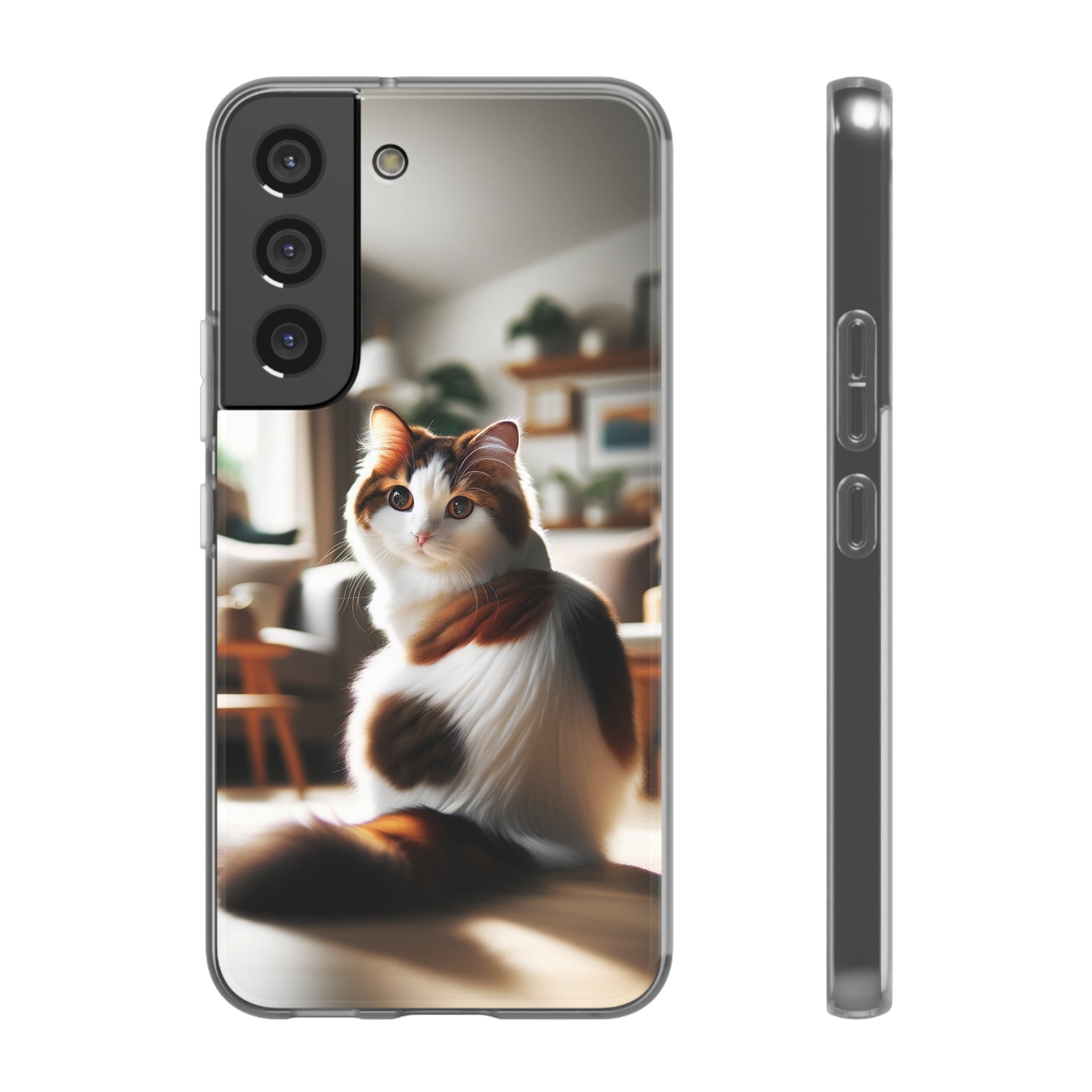 Curious, white-brown cat - Flexi Case (Samsung only)