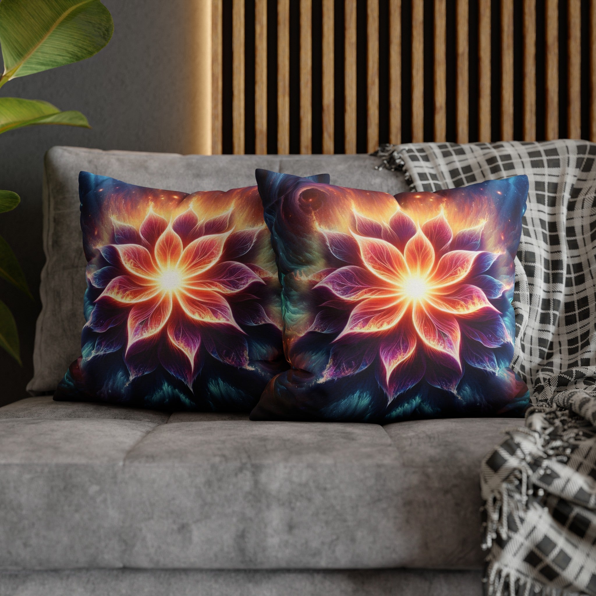 Galaxy-flower 1 - Spun Polyester Square Pillowcase